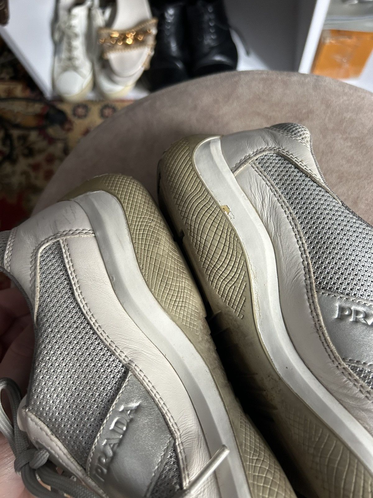 Prada × Vintage Prada Sport Leather And Mesh Low Top Sneakers Size US 9 / EU 42 - 5 Thumbnail