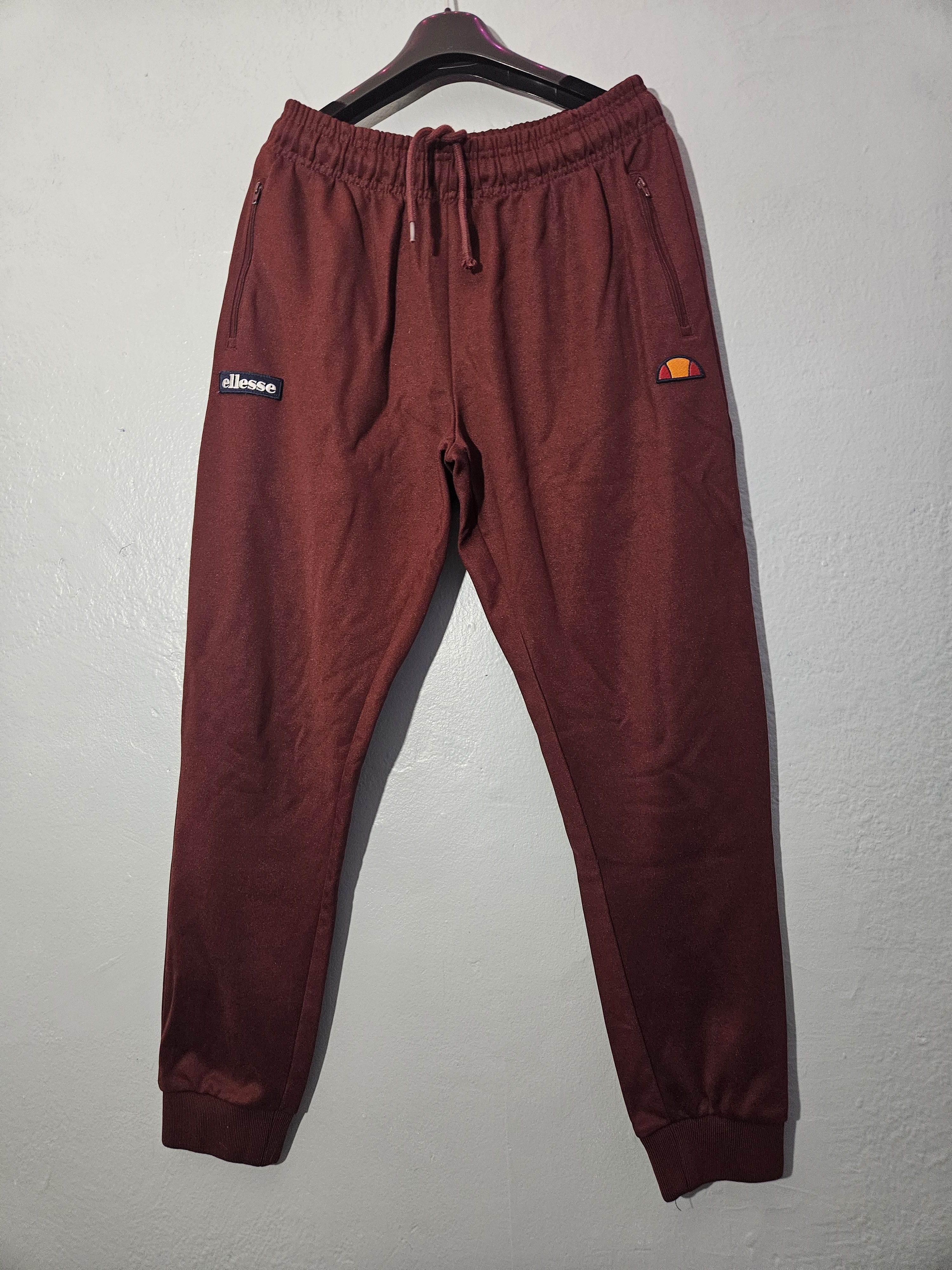 Ellesse Maroon Patched Sports Logo Joggers Size US 32 / EU 48 - 1 Thumbnail