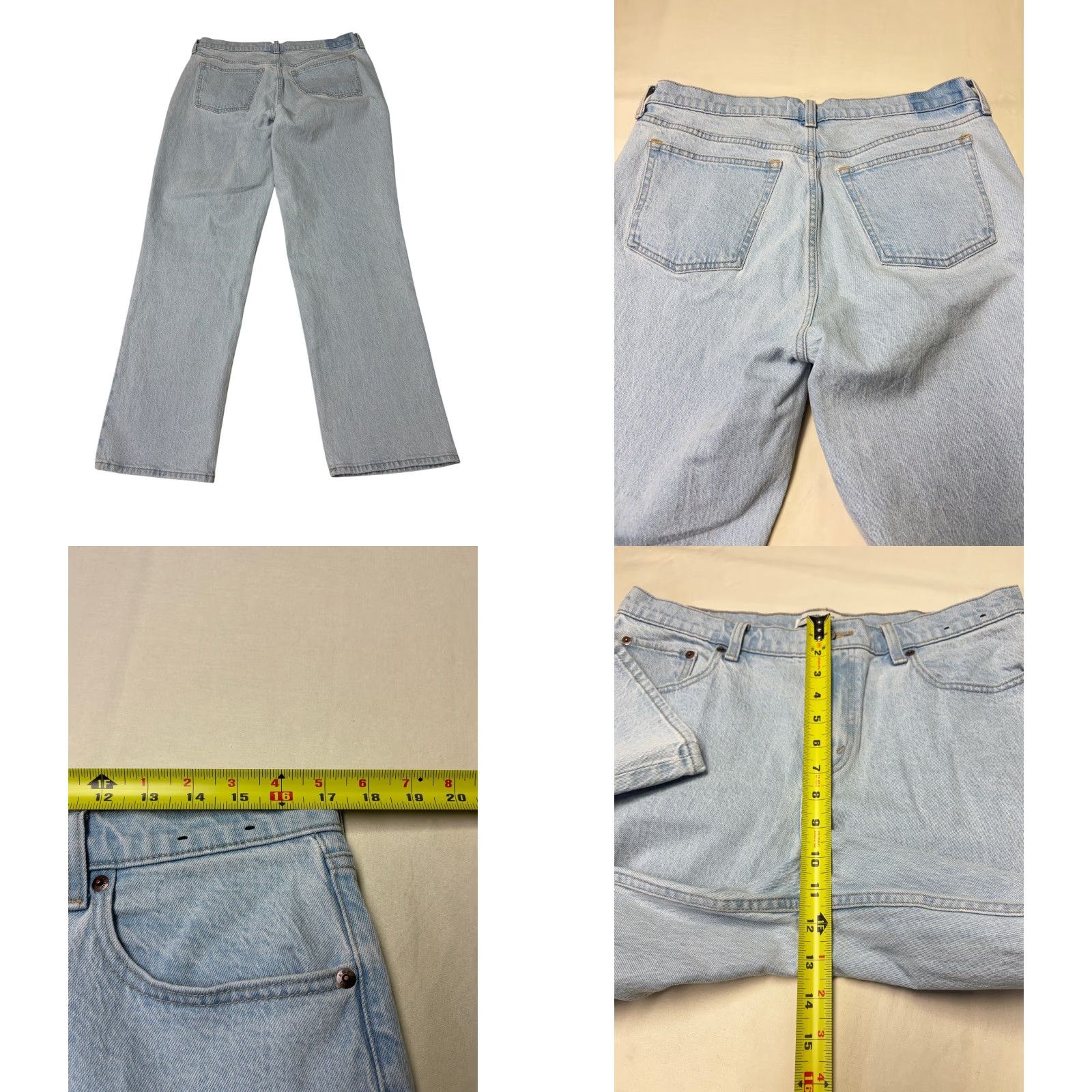 Abercrombie & Fitch Abercrombie & Fitch Curve Love 90s Straight Mid Rise Jeans Light Wash 34x30 Women Denim 5-Pocket Stretch (Blue) Updated Tapered? Size 24" / US 00 / IT 34 - 8 Thumbnail