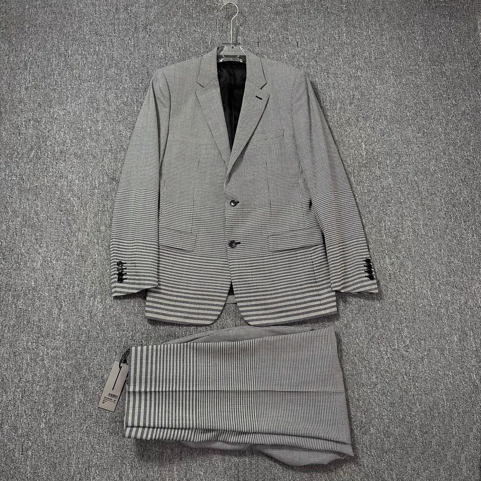 Dior Houndstooth Panelled Wool Suit 48/50