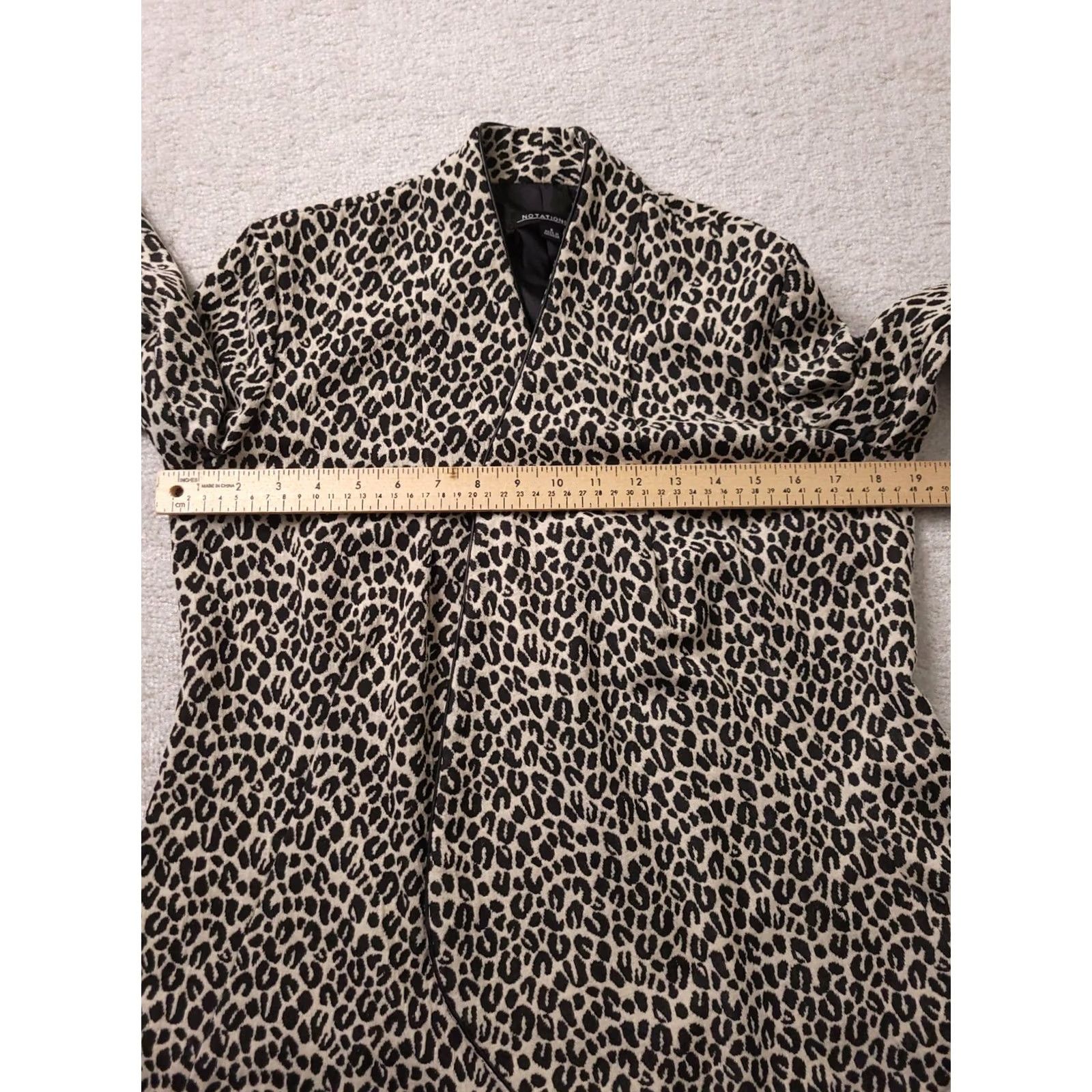 Vintage Notations Womens S Blazer Jacket Animal Print Open Front Long Sleeve Size S / US 4 / IT 40 - 3 Thumbnail