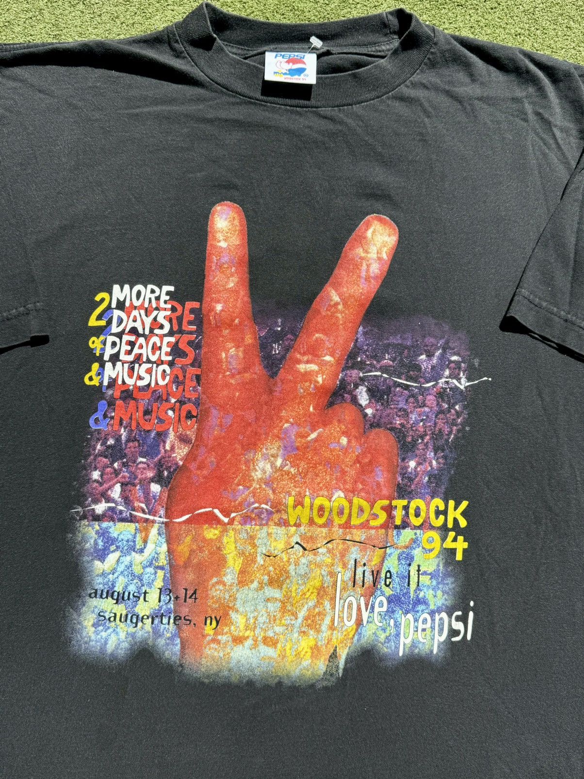 Band Tees × Vintage 1994 Woodstock Festival Pepsi Rock Band Tour T-Shirt Size US XL / EU 56 / 4 - 2 Thumbnail