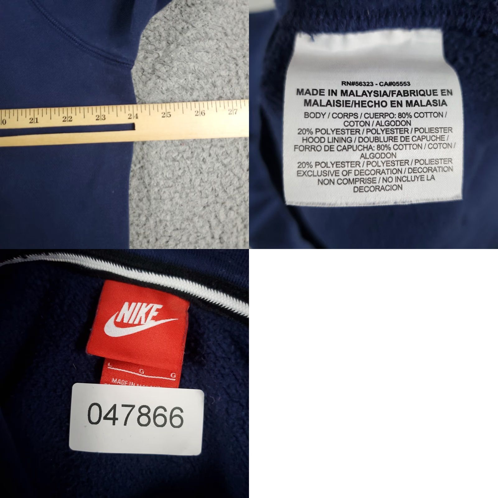 Nike Nike Hoodie Mens Large Blue Pullover Sweatshirt Swoosh Size US L / EU 52-54 / 3 - 8 Thumbnail