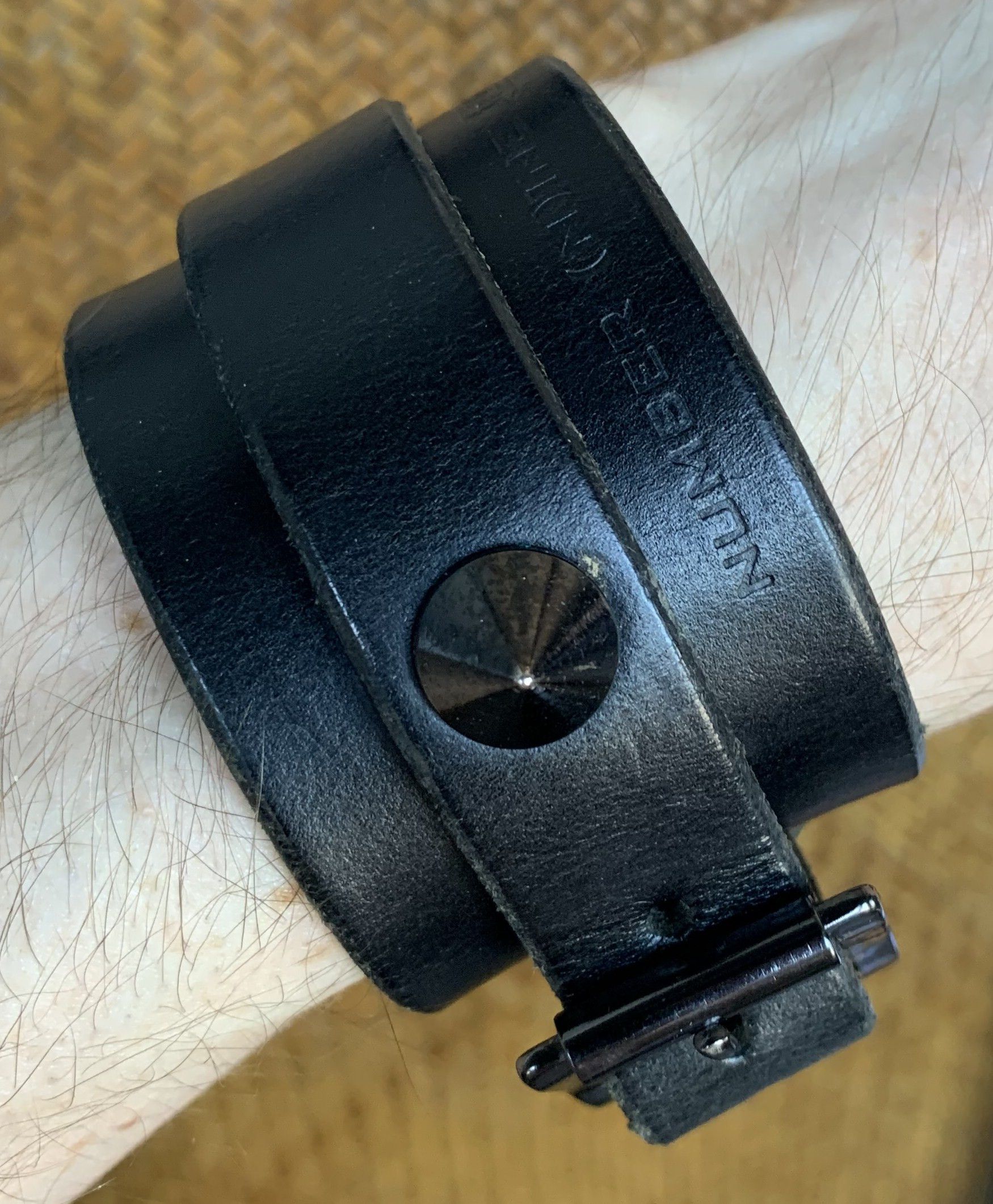 Number (N)ine SS05 Number (N)ine Leather Zip Bracelet | Grailed