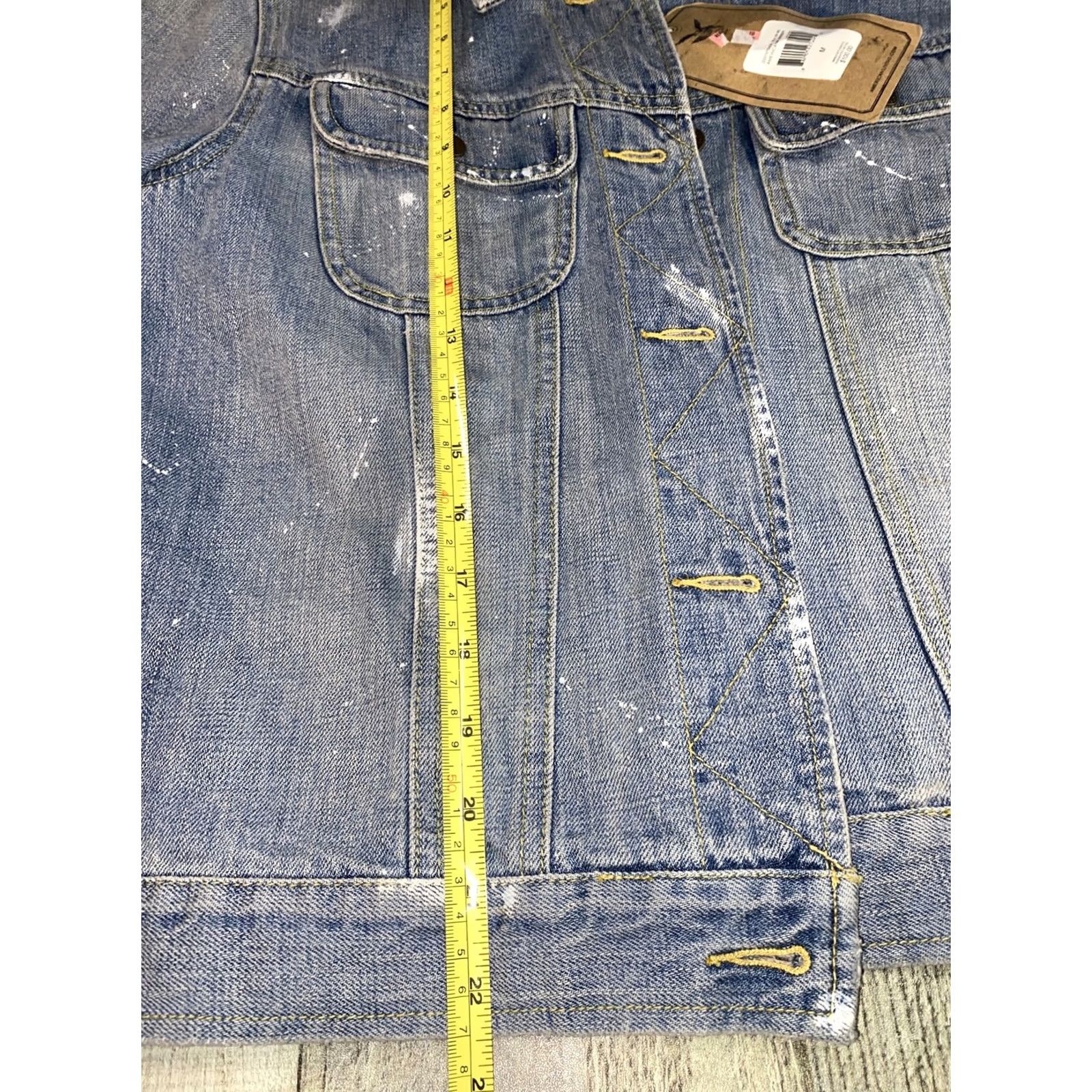 Vintage American Living Jean Jacket Women Size M Short Sleeve Denim 100% Cotton Blue Casual Jacket Regular Fit Size 32" / US 10 / IT 46 - 4 Thumbnail