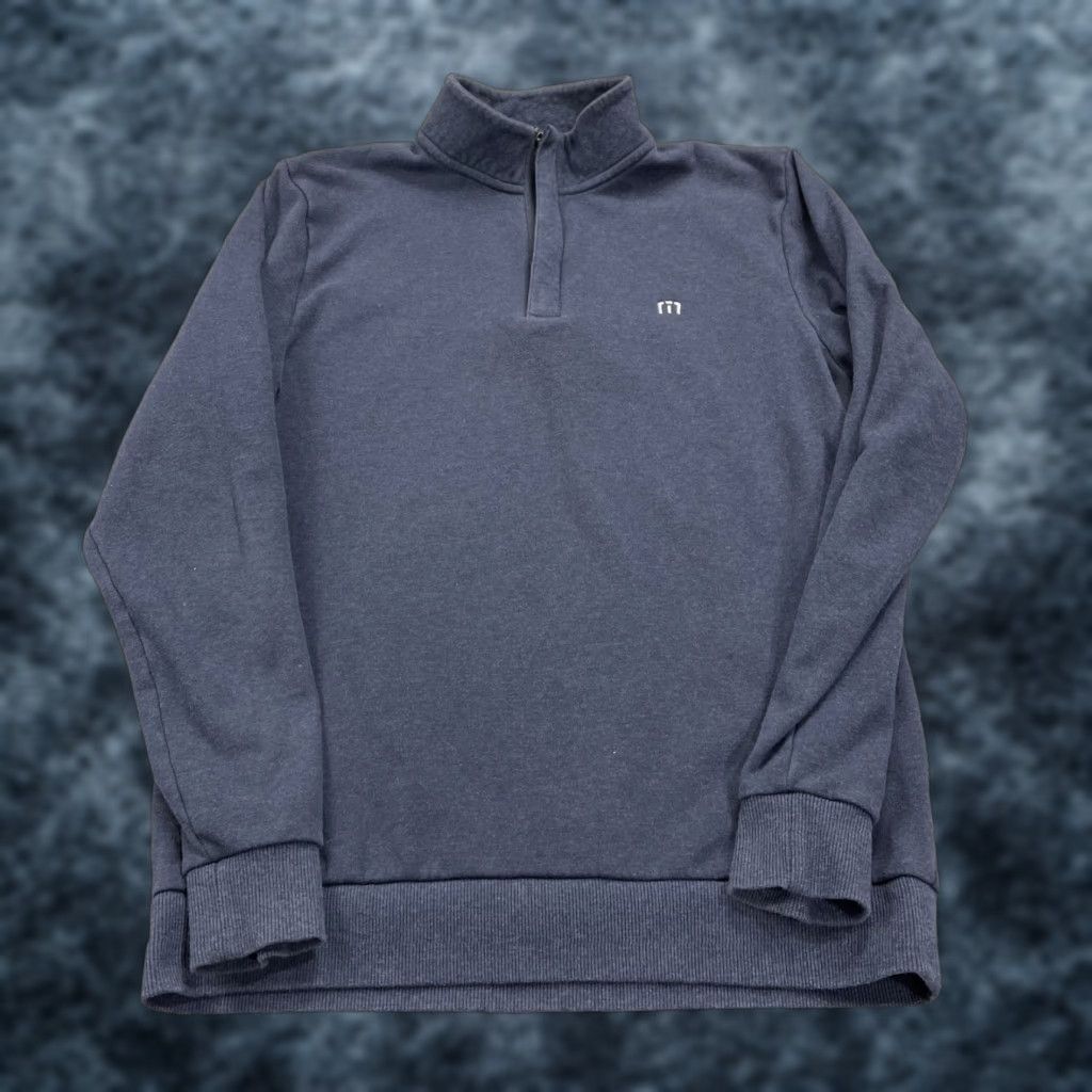 TravisMathew Travis Mathew Sweatshirt Mens M Blue Hideaway Pullover 1/4 Zip TM Golf Size US M / EU 48-50 / 2 - 1 Thumbnail