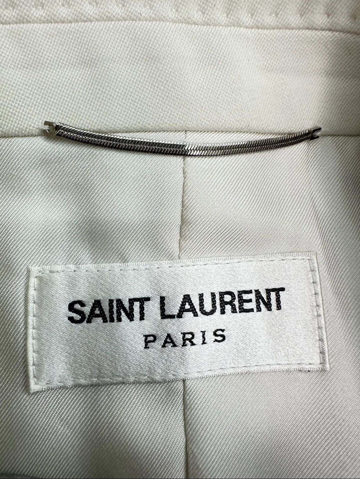 Saint Laurent Paris Saint Laurent Paris White Blazer Sz. 44 Size 44S - 3 Thumbnail