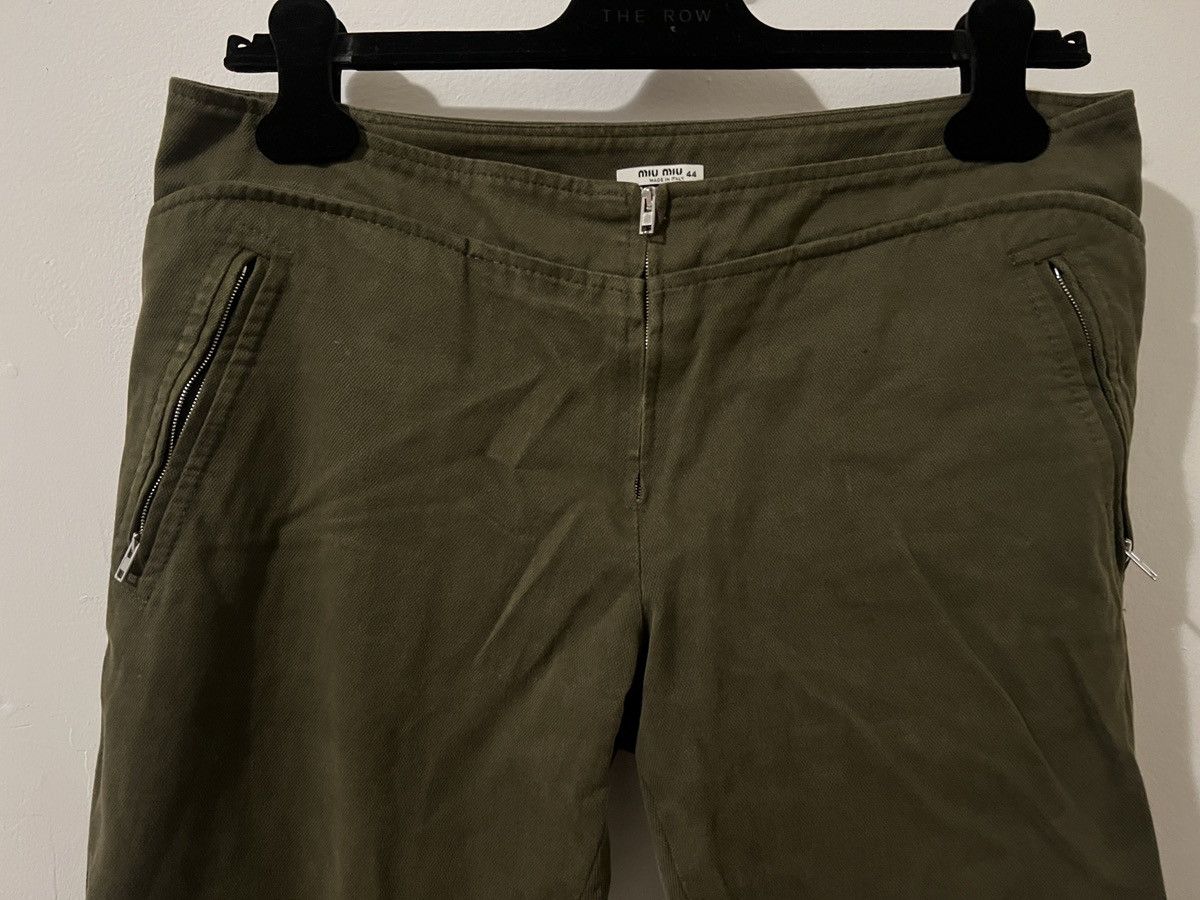 Miu Miu Miu Miu 90s Olive Green Paneled Trousers Size 30" / US 8 / IT 44 - 2 Thumbnail