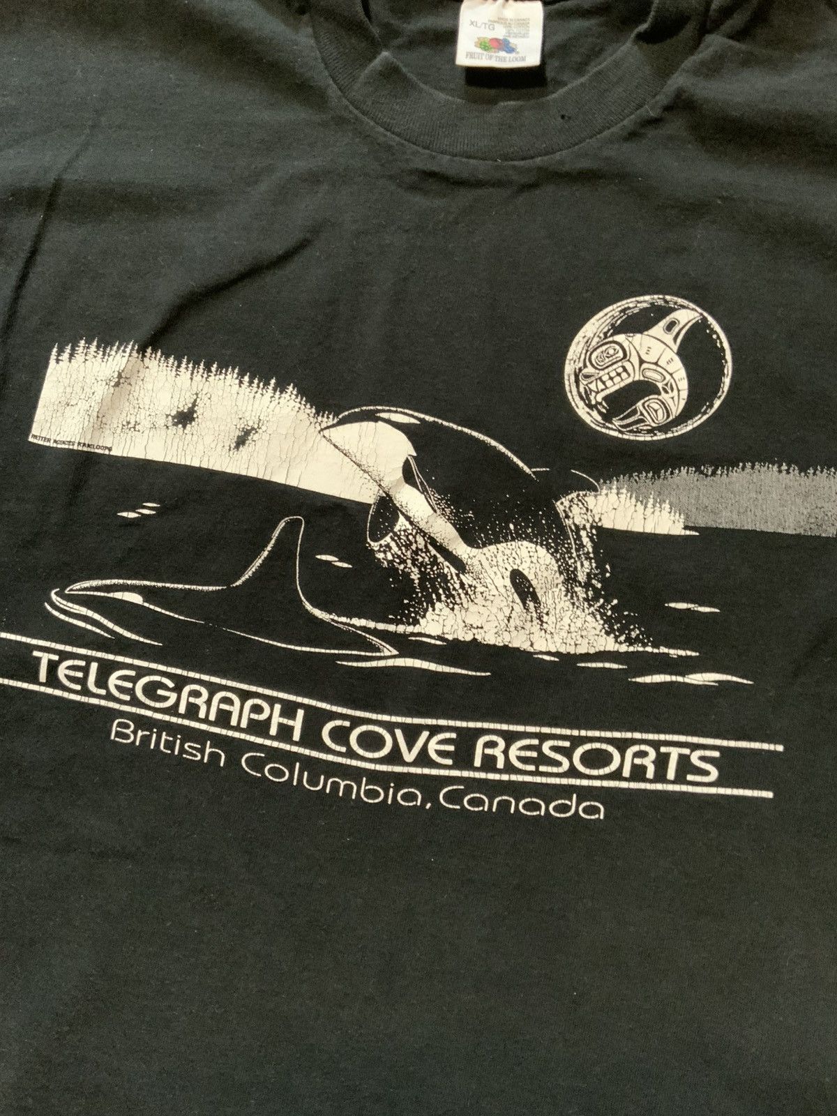Fruit Of The Loom × Vintage VTG Telegraph Cove Whales British Columbia Canada T-Shirt Size US XL / EU 56 / 4 - 6 Thumbnail