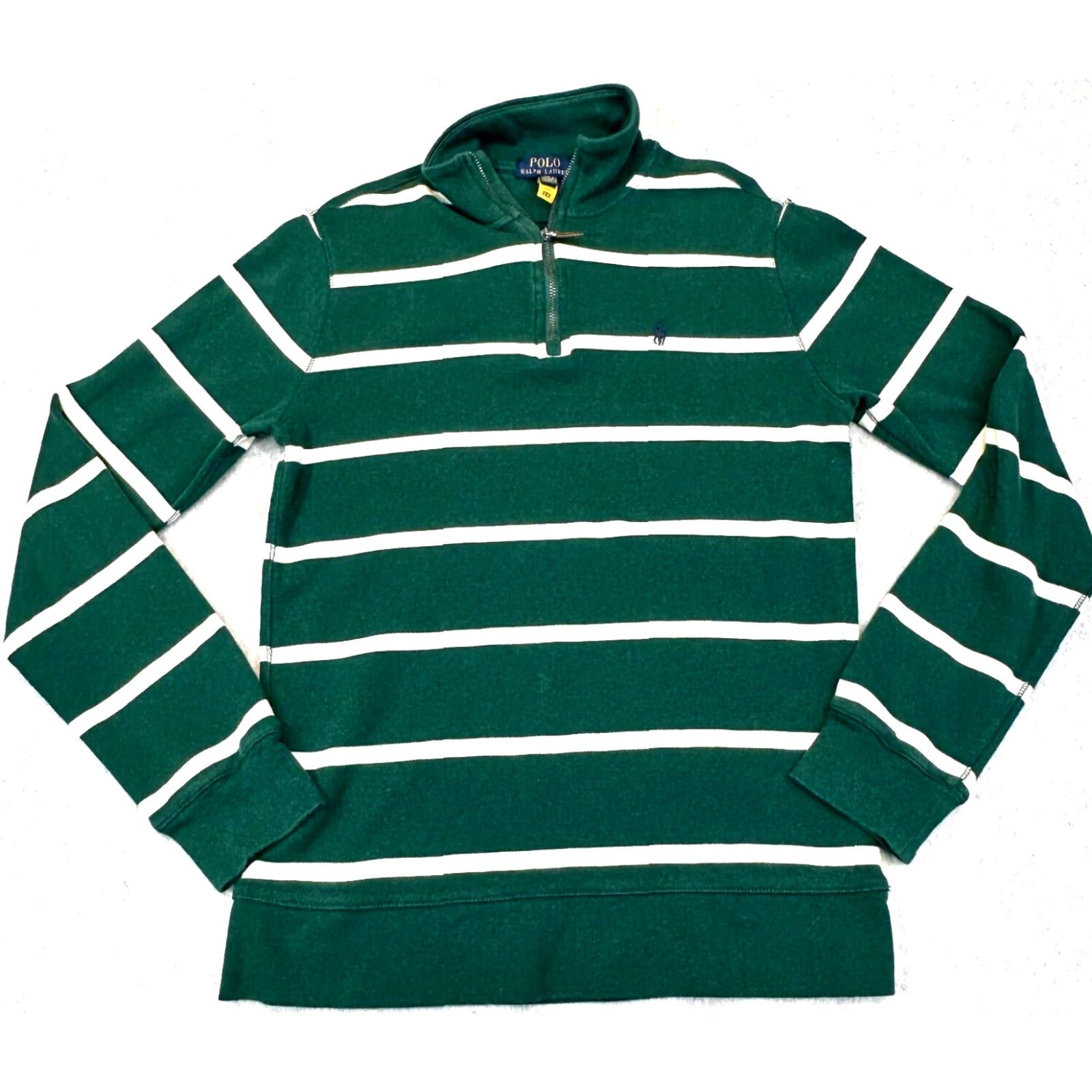 Ralph Lauren Polo Ralph Lauren Striped Interlock 1/4 Zip Polo Teen XL Boys Shirt Multicolor Logo 90s Golf Casual Mens Girls Size US XL / EU 56 / 4 - 2 Thumbnail