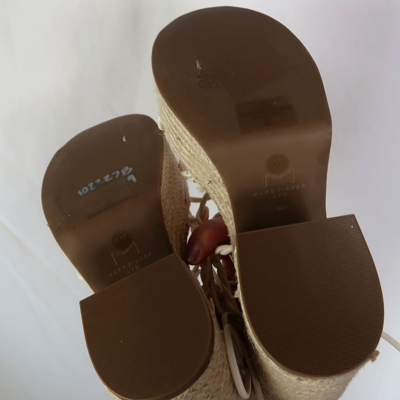 Marc Fisher Marc Fisher Oliver White Lace-Up Strappy Platform Heel Sandals Espadrilles 9 Size US 9 / IT 39 - 5 Thumbnail