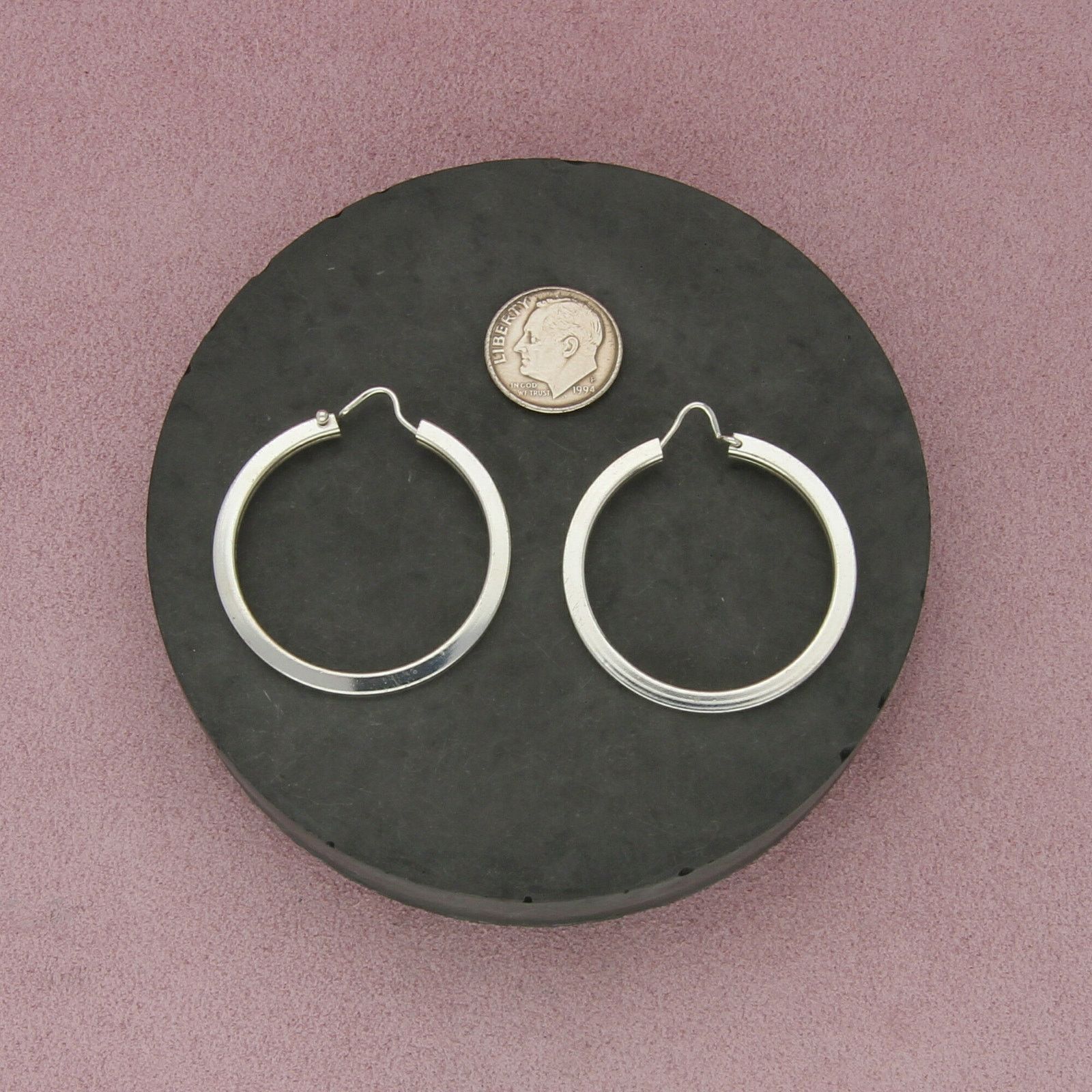 Sterling Silver sterling silver modernist edged hoop earrings Size ONE SIZE - 2 Thumbnail