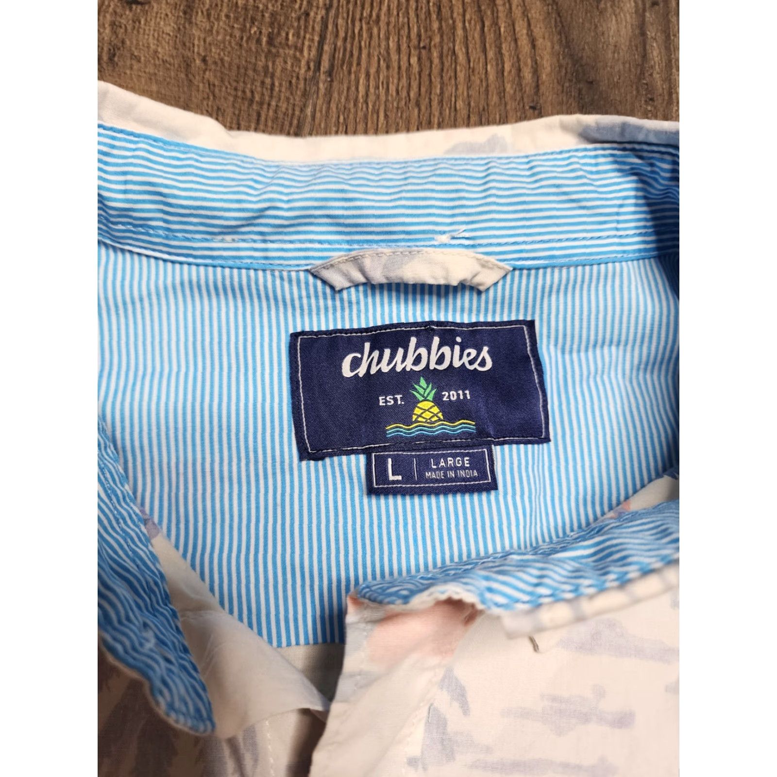 Chubbies Chubbies Shirt Mens L Reverse Hawaiian Beach Tropical Stretch Button Down Multicolor Size US L / EU 52-54 / 3 - 5 Thumbnail