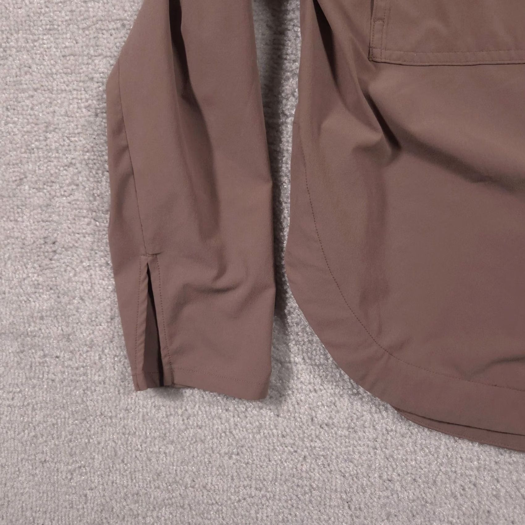 Vintage FLX Shirt Womens Small Brown Solid Stretch Button Up Long Sleeve Utility Casual Size S / US 4 / IT 40 - 4 Thumbnail