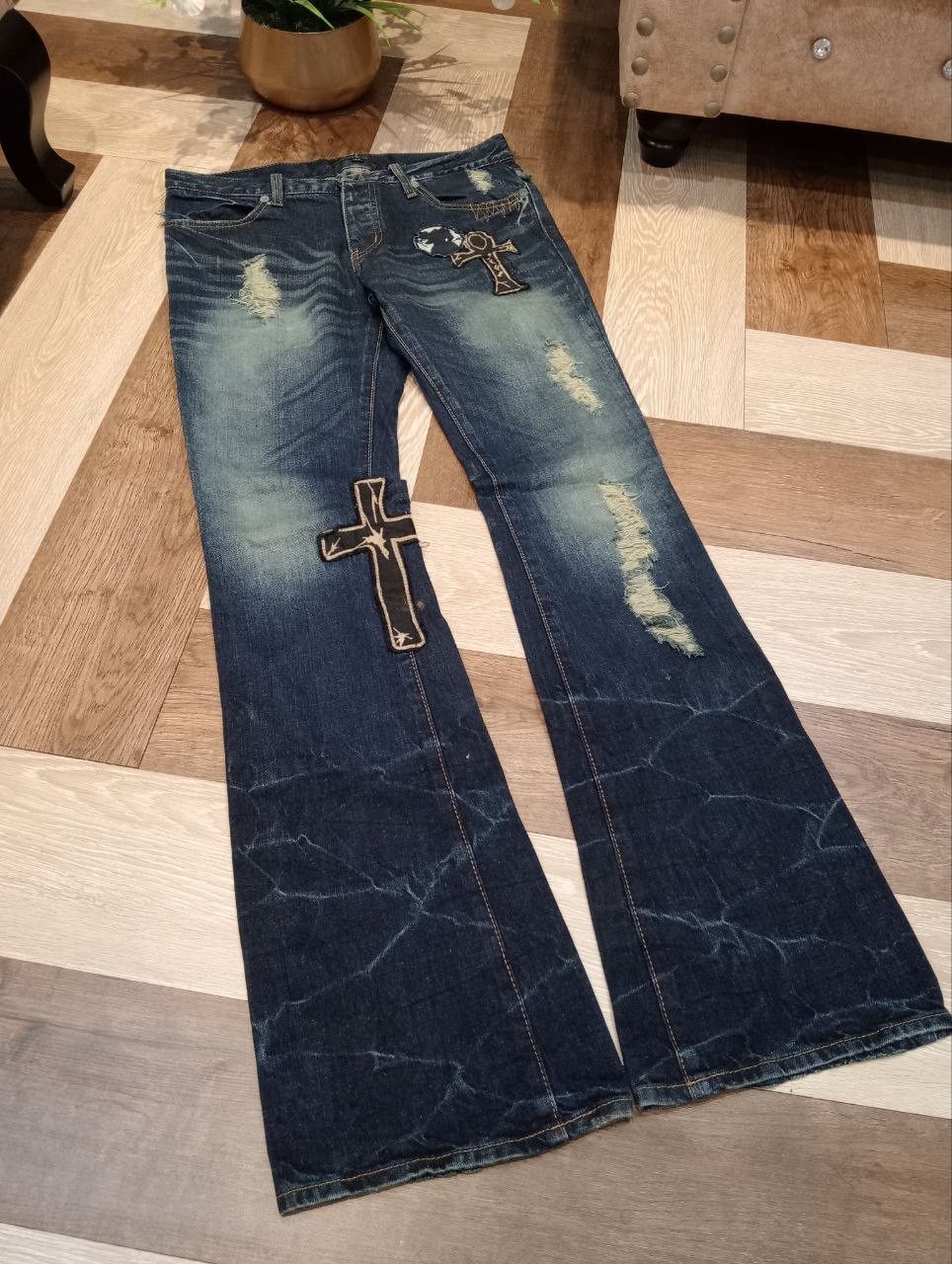 CIVARIZE CIVARIZE JAPAN PATCHED DENIM FLARED PANTS Size US 32 / EU 48 - 3 Thumbnail