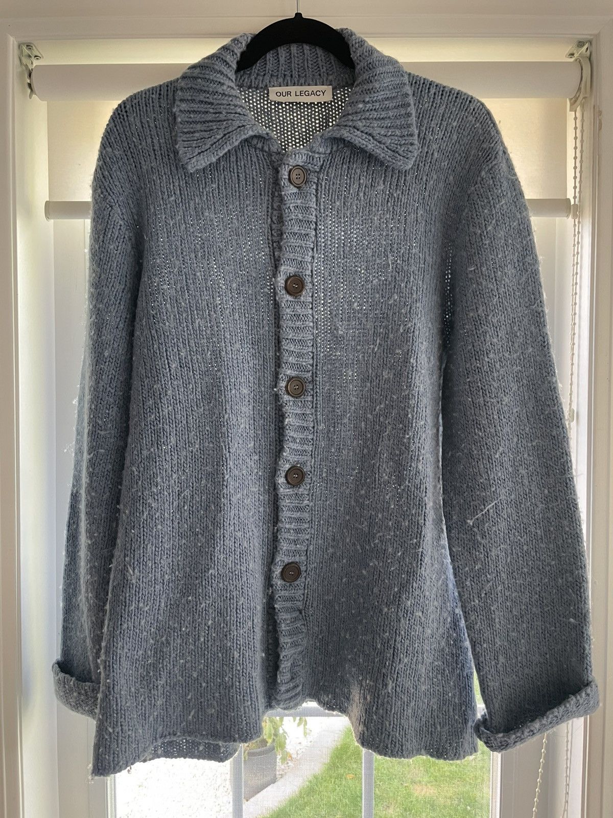 Our Legacy Our Legacy Funky Blue Acrylic Cardigan Size US S / EU 44-46 / 1 - 1 Thumbnail
