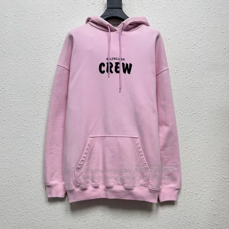 Balenciaga Balenciaga Crew Pink Logo Hoodie Size US S / EU 44-46 / 1 - 1 Thumbnail
