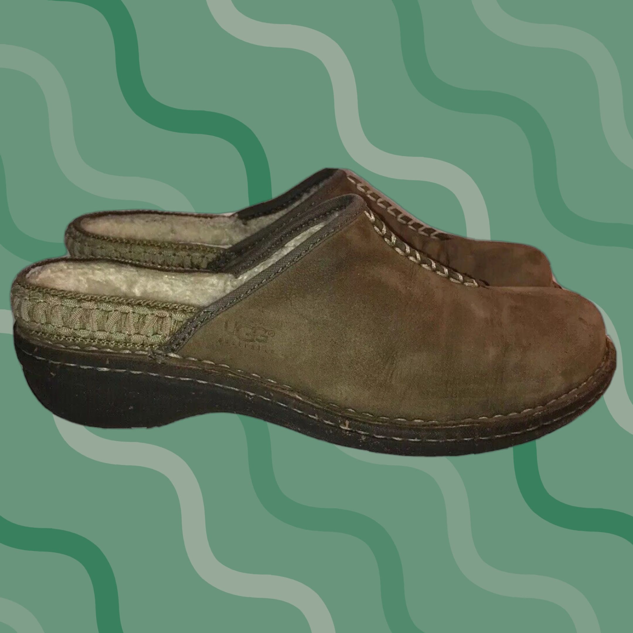 Ugg UGG Australia Mules Womens Slip On Lined Sheepskin Suede Flat BrownUS7 EU38 UK5.5 Casual Outdoor Womens Mules Size US 5.5 / IT 35.5 - 1 Thumbnail