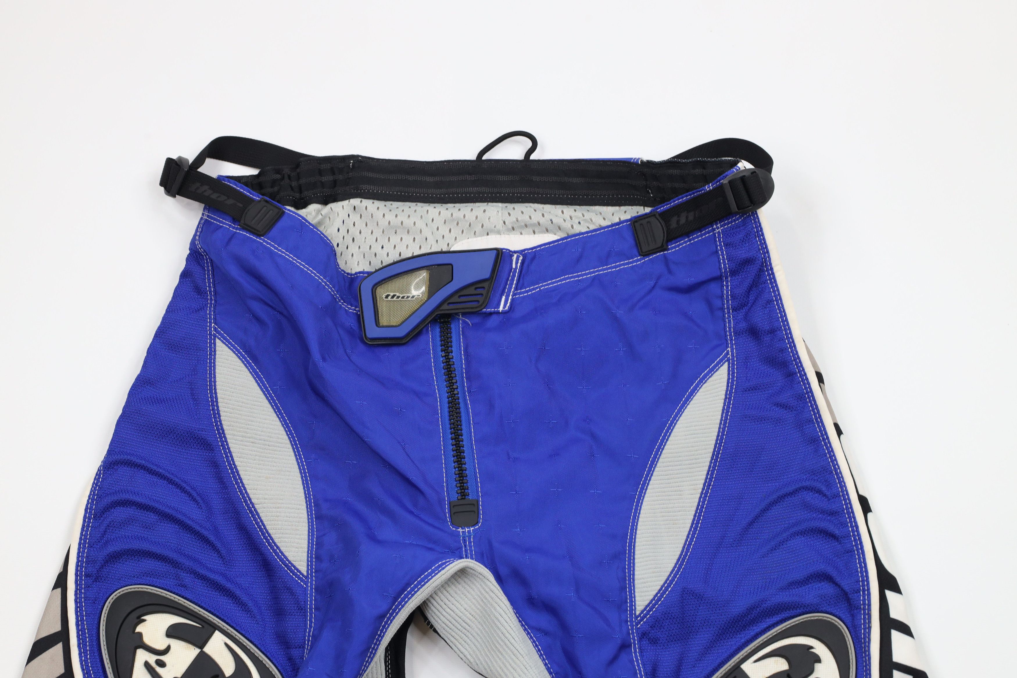 Vintage Vintage Thor Racing Leather Trim Motocross Racing Pants Blue Size US 32 / EU 48 - 2 Thumbnail
