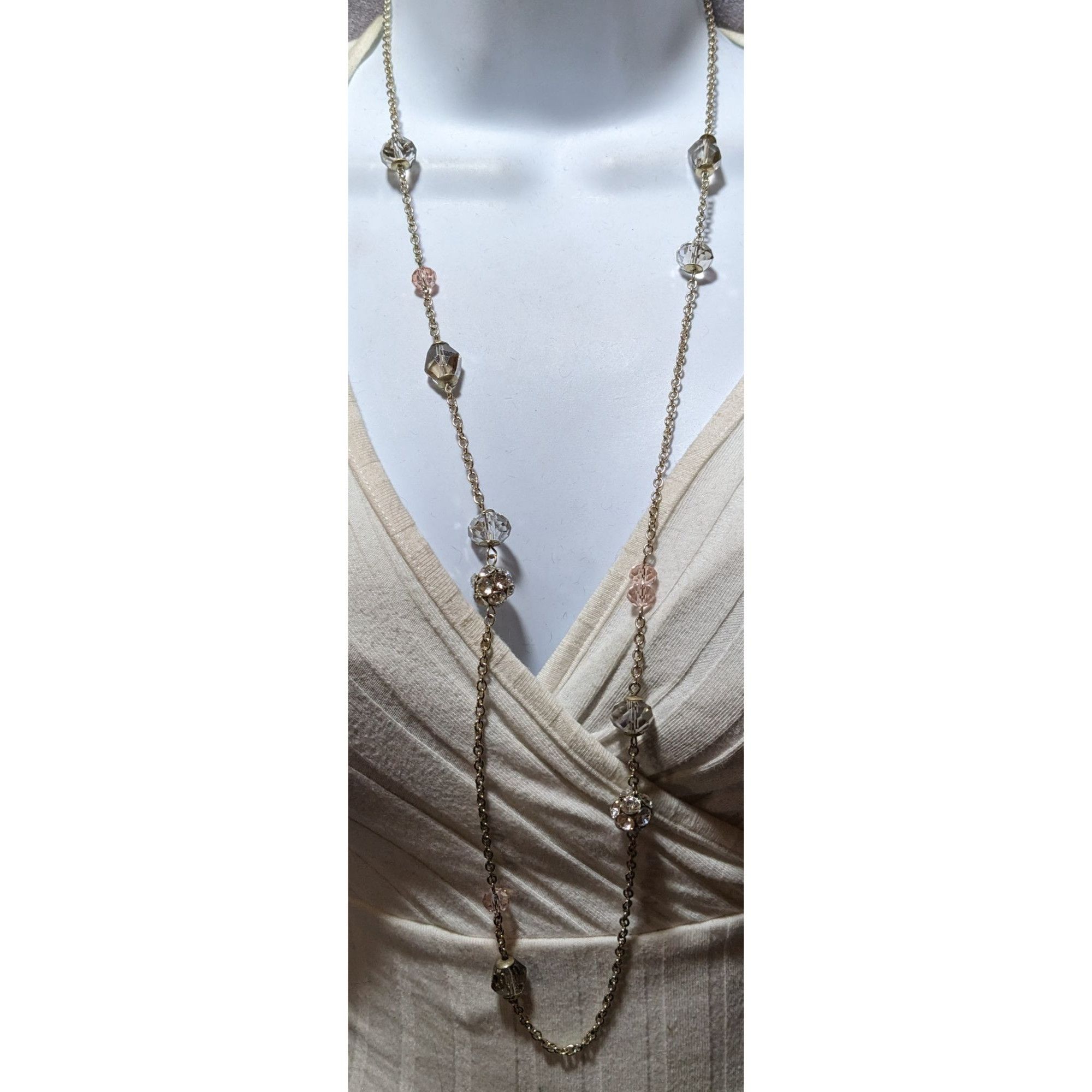 Other Y2K Glam Silver Chain Beaded Statement Necklace Size ONE SIZE - 6 Thumbnail