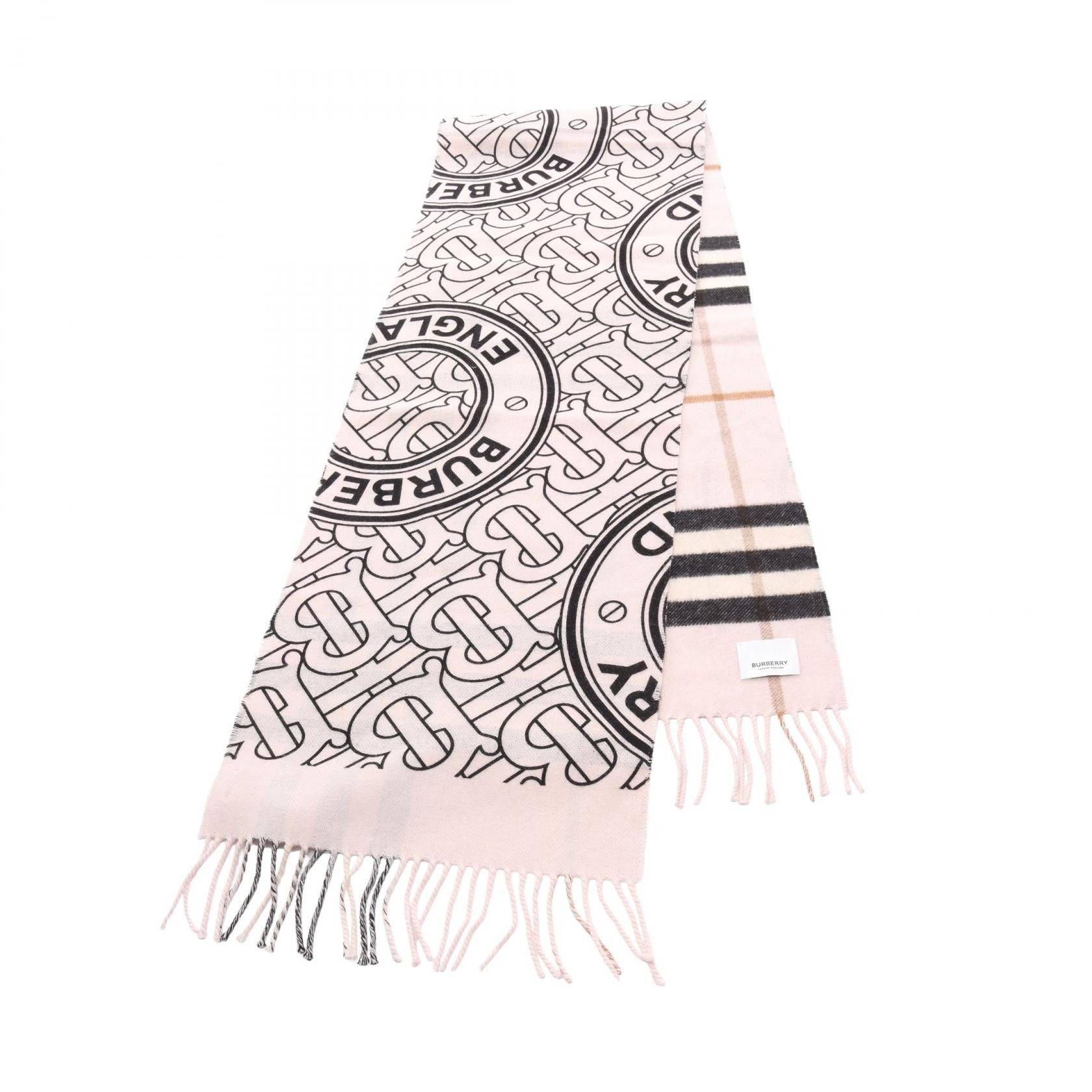 Burberry Burberry Burberry TB Monogram Cashmere Scarf Textile Scarf 8049008 DUTY FREE for USA Size ONE SIZE - 1 Thumbnail