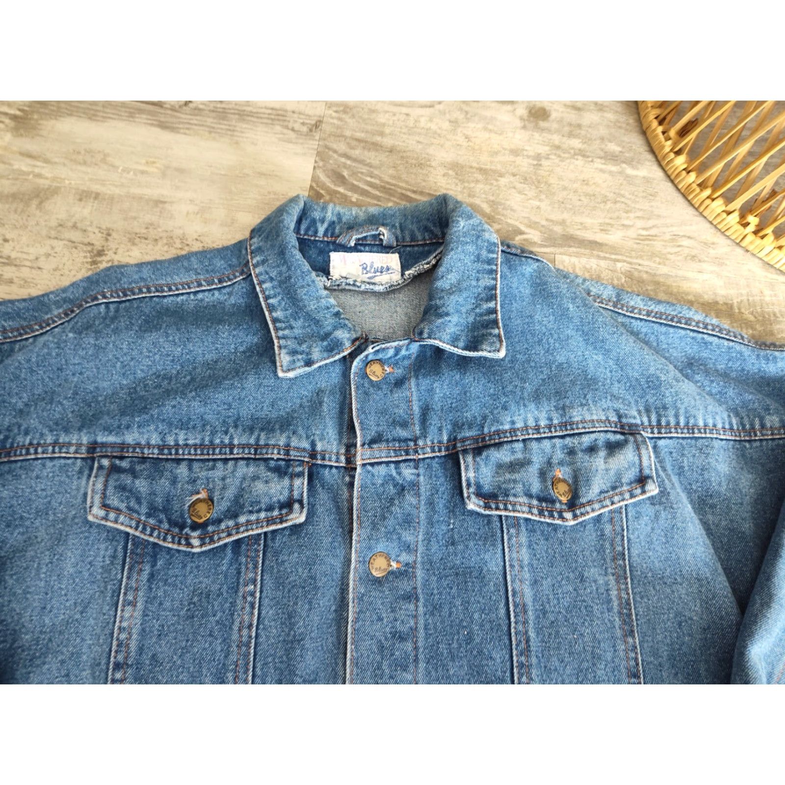 Vintage VINTAGE Weathered Blues by Polo Ralph Lauren Women's Oversized Denim Jacket M Blue 90s Classic Designer Casual Size 32" / US 10 / IT 46 - 4 Thumbnail