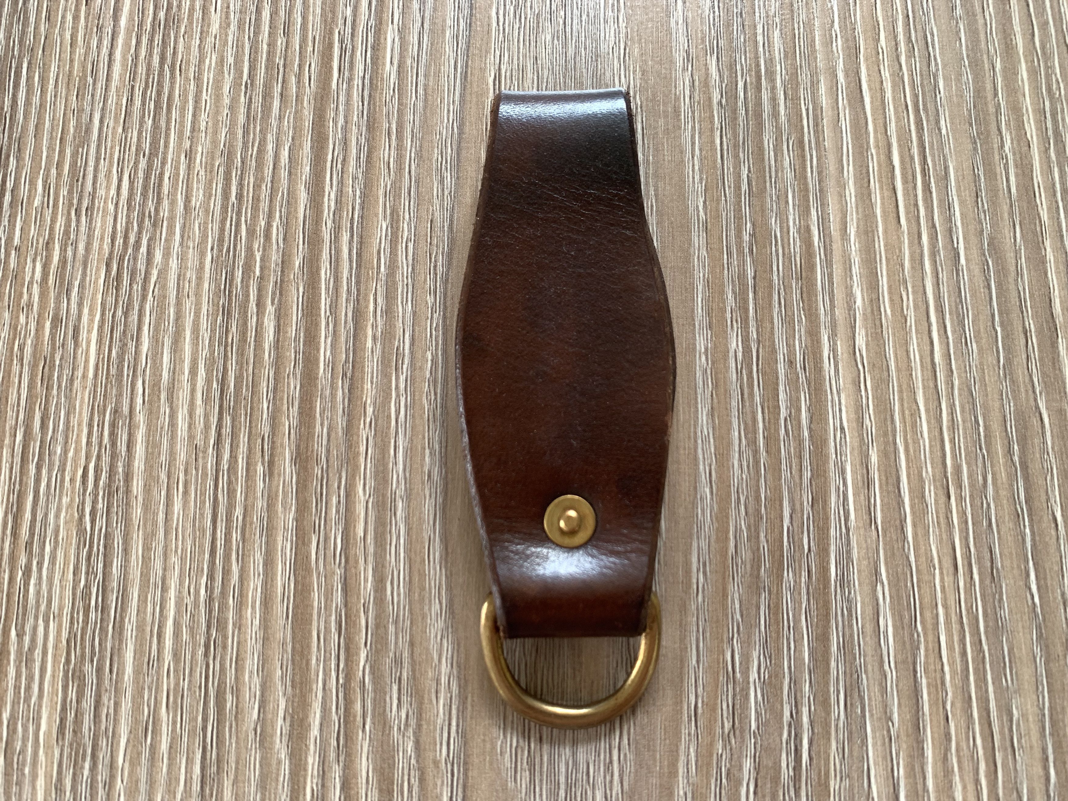 Handmade Brown Leather Keychain With Embossing Size ONE SIZE - 5 Thumbnail