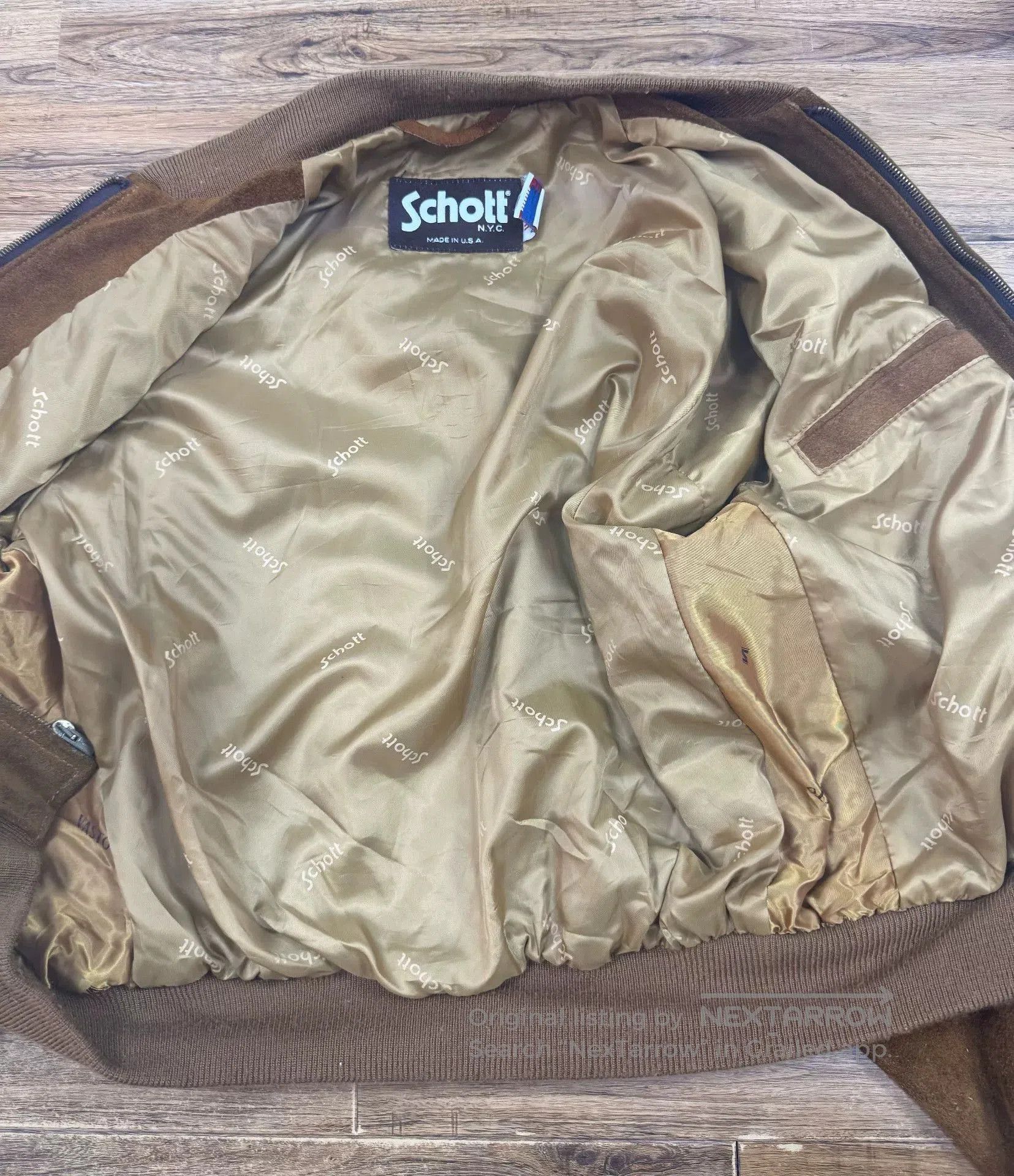 Schott Men's Suede Leather Biker Jacket. Size US S / EU 44-46 / 1 - 3 Thumbnail