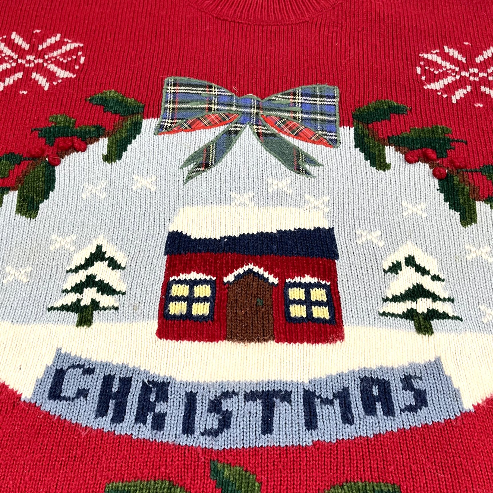Vintage KAREN SCOTT Sweater Women Large Red Angora Blend Mock Neck Christmas Holiday Casual Workwear Knit Pullover Size L / US 10 / IT 46 - 2 Thumbnail