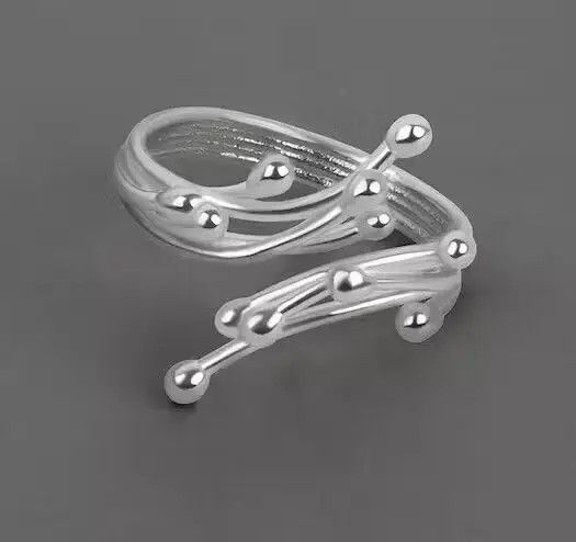 Japanese Brand Abstract Ring Tentacle Silver Modern Punk Art Psychedelic Size ONE SIZE - 3 Thumbnail