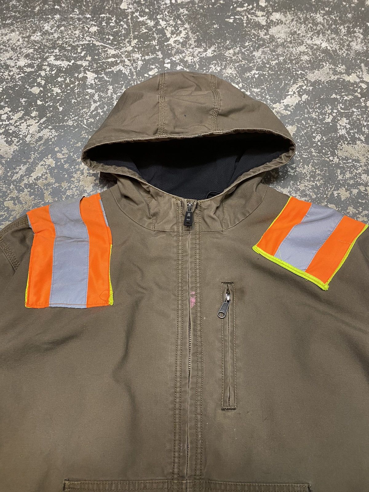Carhartt × Vintage Vintage Carhartt Tan Reflective Hooded Active Jacket Size US XXL / EU 58 / 5 - 10 Thumbnail