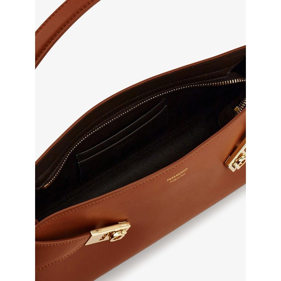Salvatore Ferragamo FERRAGAMO Hug Cognac East-West Shoulder Bag New & Authentic Size ONE SIZE - 4 Thumbnail