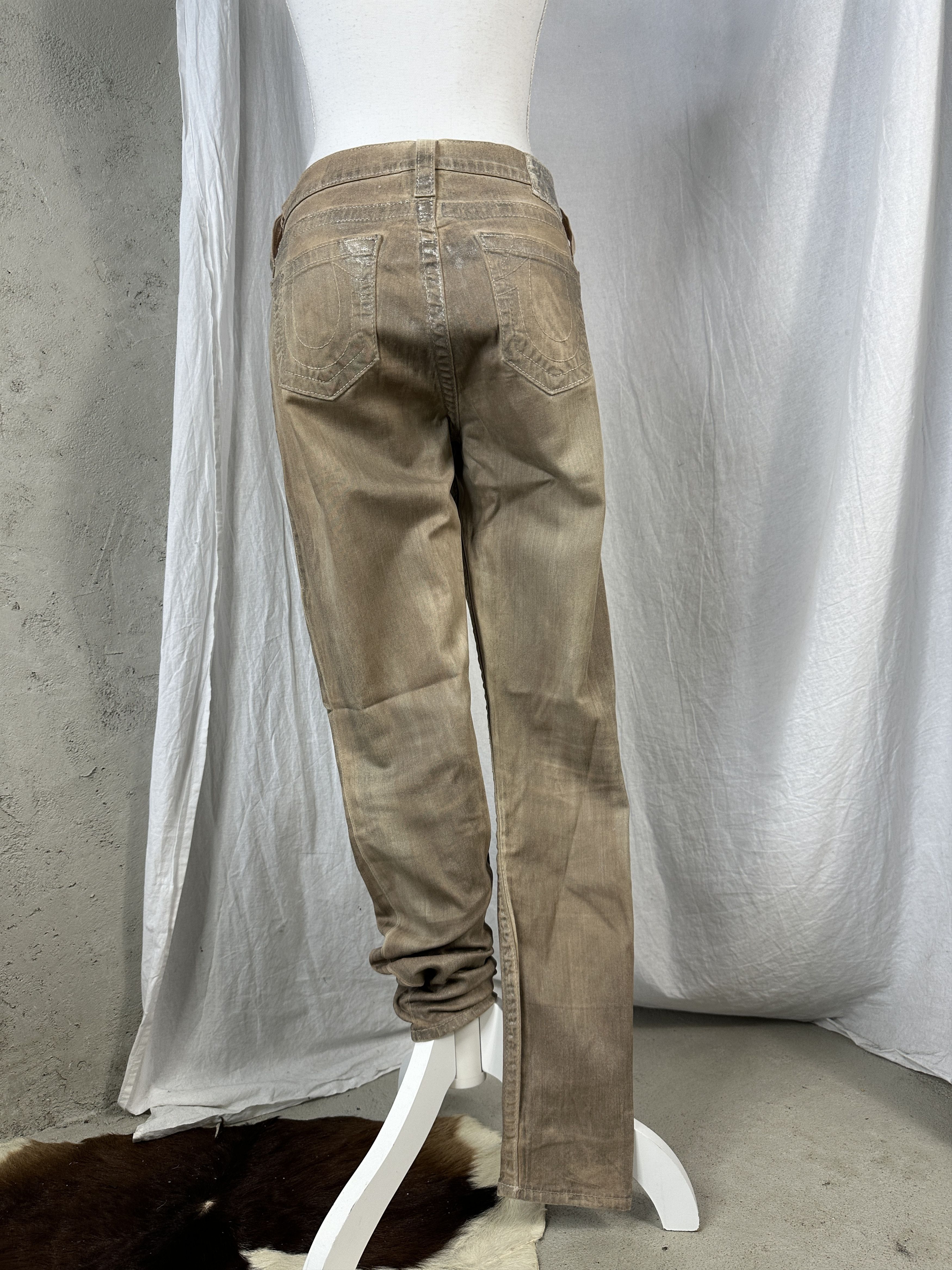 True Religion Vintage Y2K Casual True Religion Silver Waxed Pants Size 26" / US 2 / IT 38 - 8 Thumbnail
