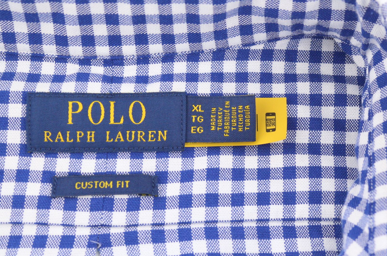 Ralph Lauren CORE REPLEN XL Blue Check Button-Down Neck Casual 87007 Size US XL / EU 56 / 4 - 6 Thumbnail