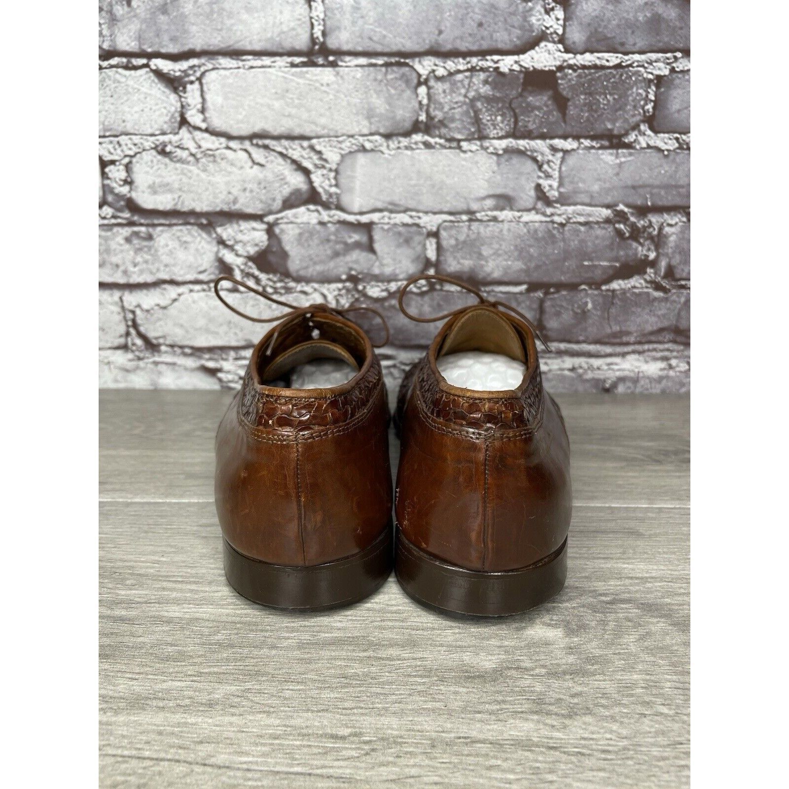 Johnston & Murphy Johnston Murphy Domani Brown Leather Cap Toe Basketweave Lac Size US 10.5 / EU 43-44 - 4 Thumbnail