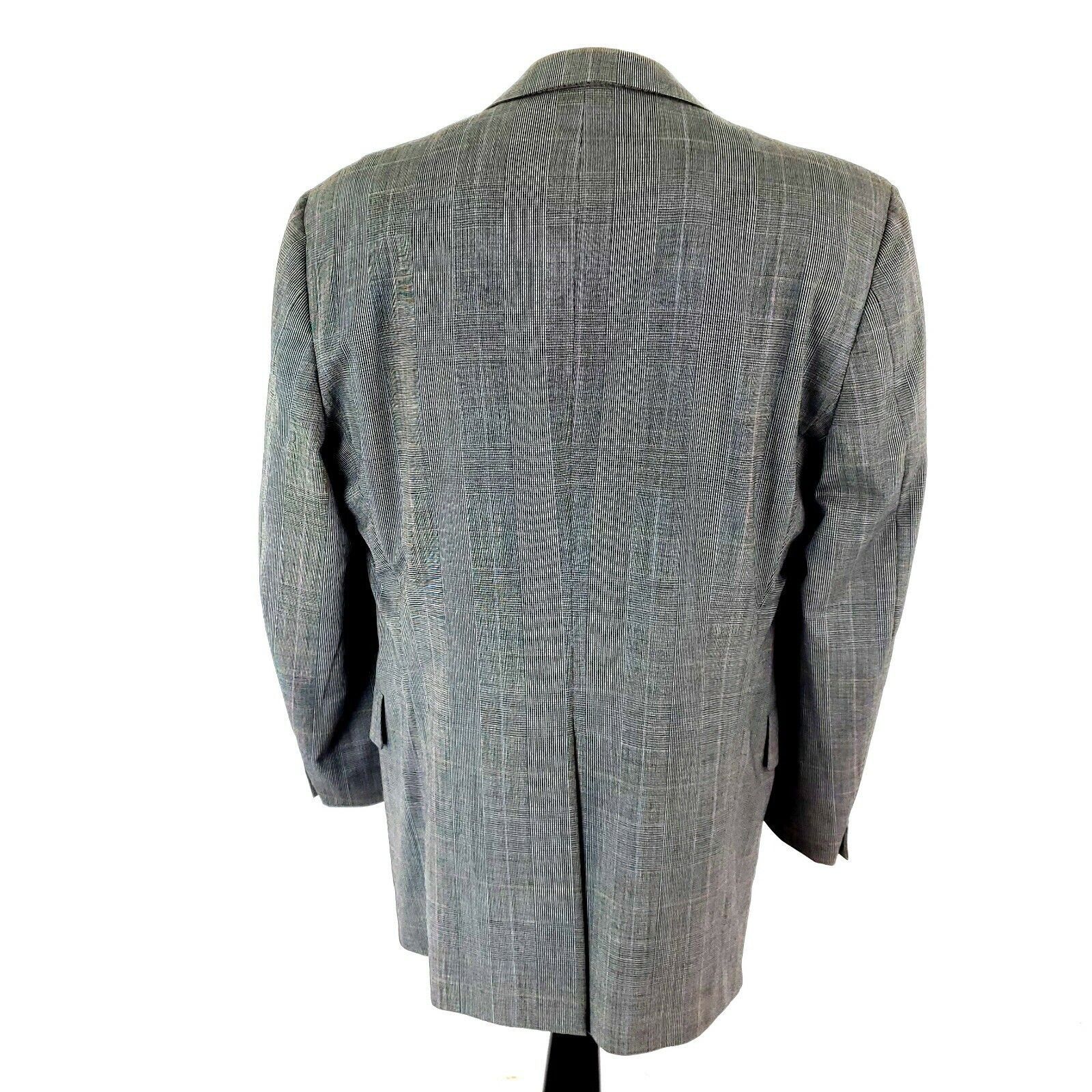 Hart Schaffner Marx DAMAGED Hart Schaffner Marx Wool 2 Button Sport Coat 44R Gra Size 44R - 5 Thumbnail