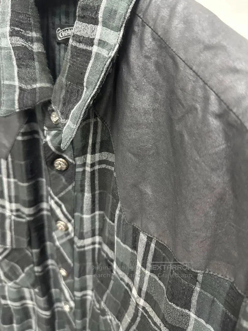 Chrome Hearts Chrome Hearts Plaid Leather Trim Shirt Jacket. Size US L / EU 52-54 / 3 - 4 Thumbnail