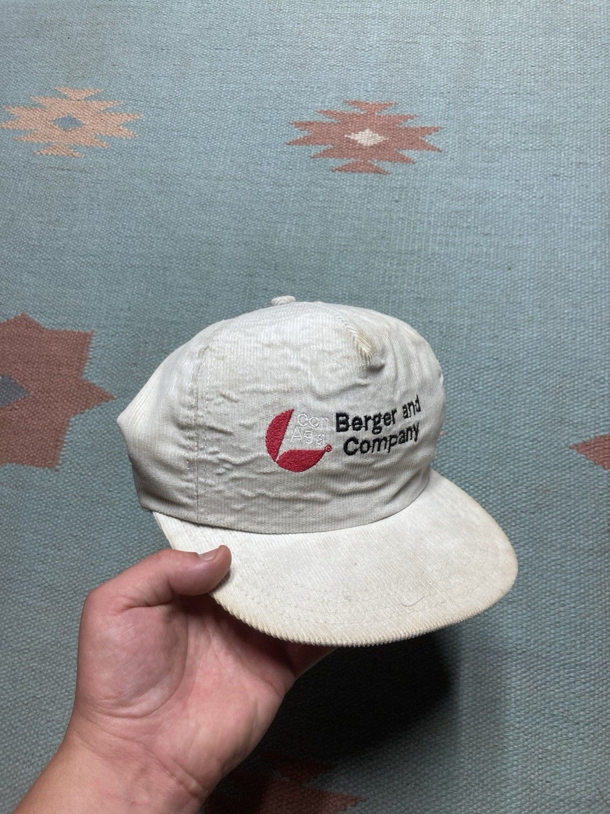 Vintage 90s SnapBack hat corduroy Berger company Con Agra made USA Size ONE SIZE - 1 Thumbnail