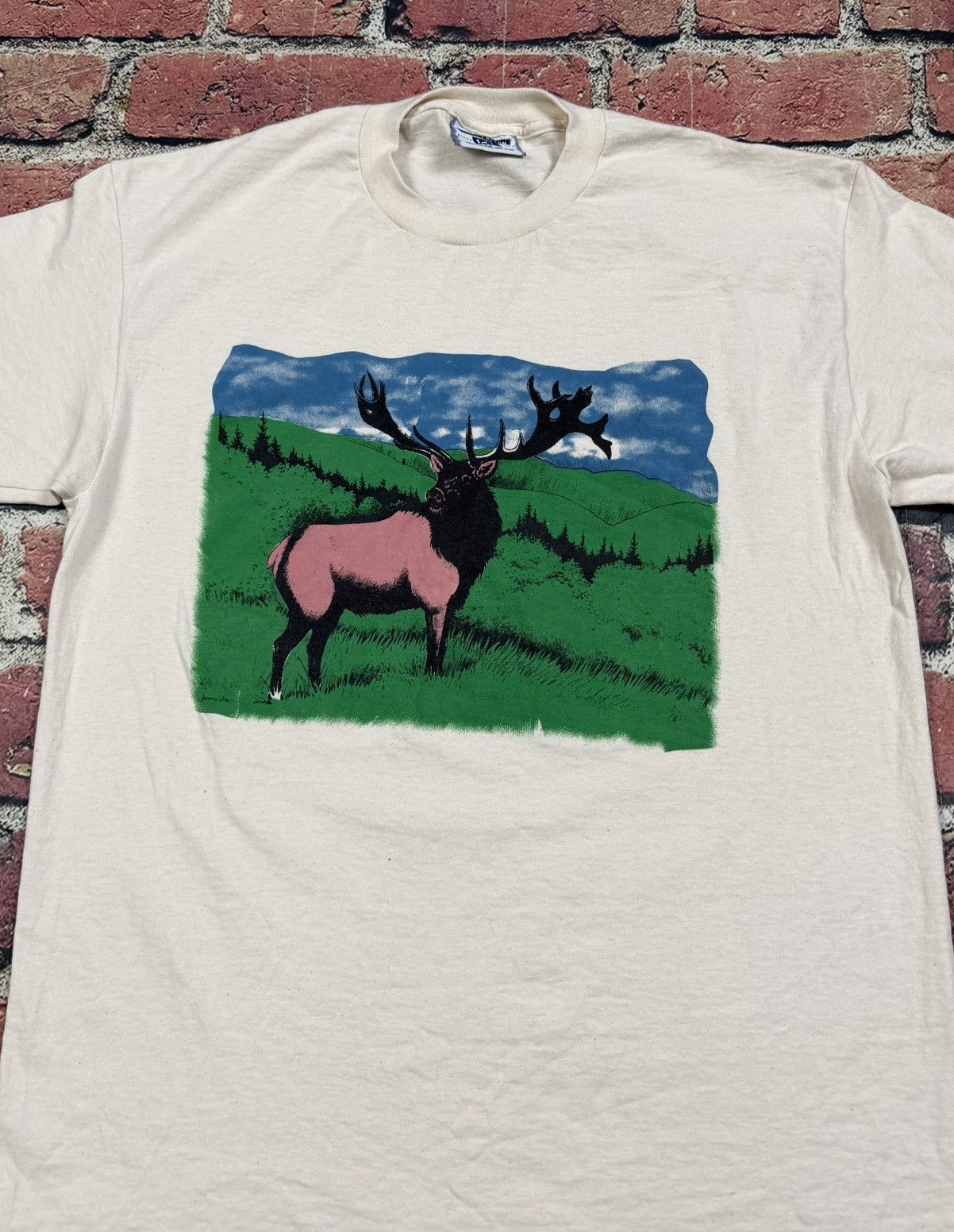 Lee Vintage Elk Deer Wildlife Nature Graphic T-Shirt Benezett PA Size US M / EU 48-50 / 2 - 3 Thumbnail