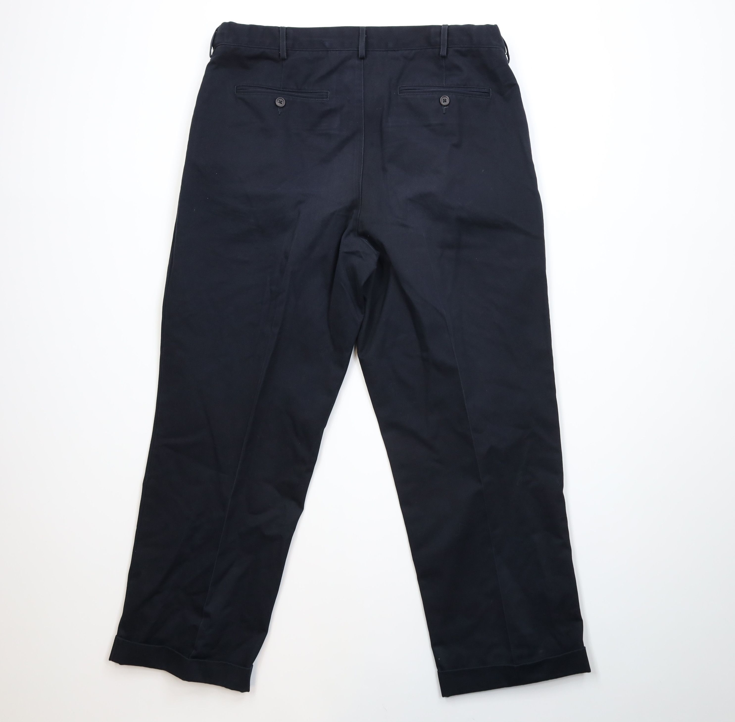 Lands' End Vintage Lands End Wide Leg Chino Pants Trousers Navy Blue Size US 38 / EU 54 - 9 Thumbnail