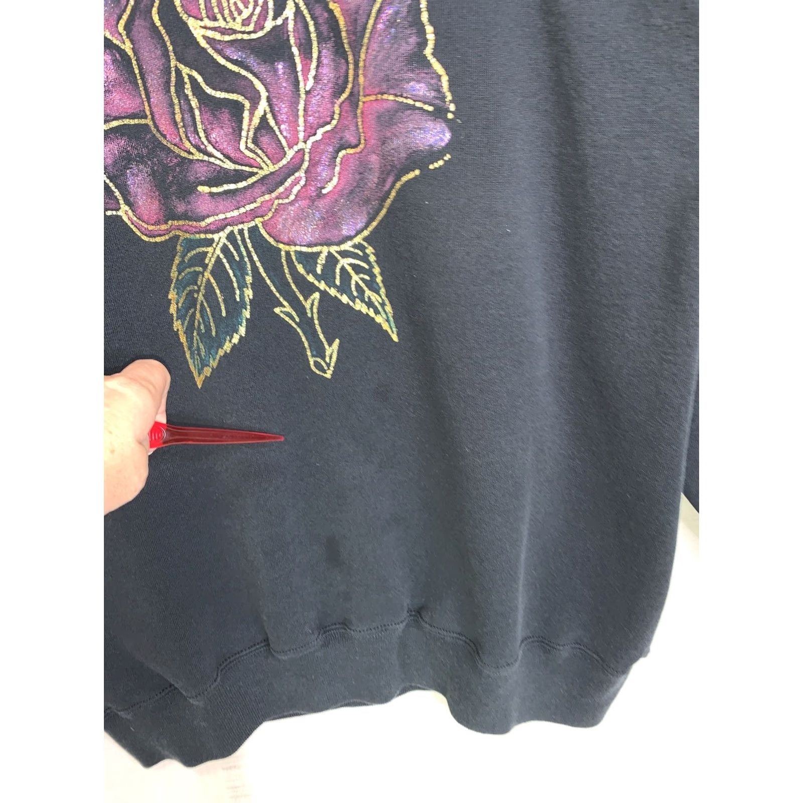 Jerzees VINTAGE Jerzees Sweatshirt 90s Gold Glitter Rise Graphic Black XL USA Made Crew Neck Pullover Unisex Adults Men Women Size XL / US 12-14 / IT 48-50 - 3 Thumbnail