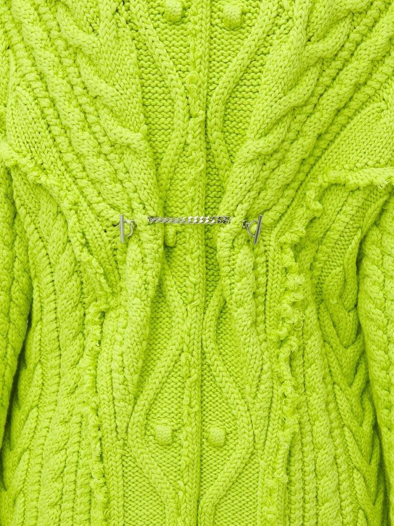 Alexander McQueen o1srvl11e0326 Oversized Cable Knit Cardigan in Yellow Size M / US 6-8 / IT 42-44 - 6 Thumbnail