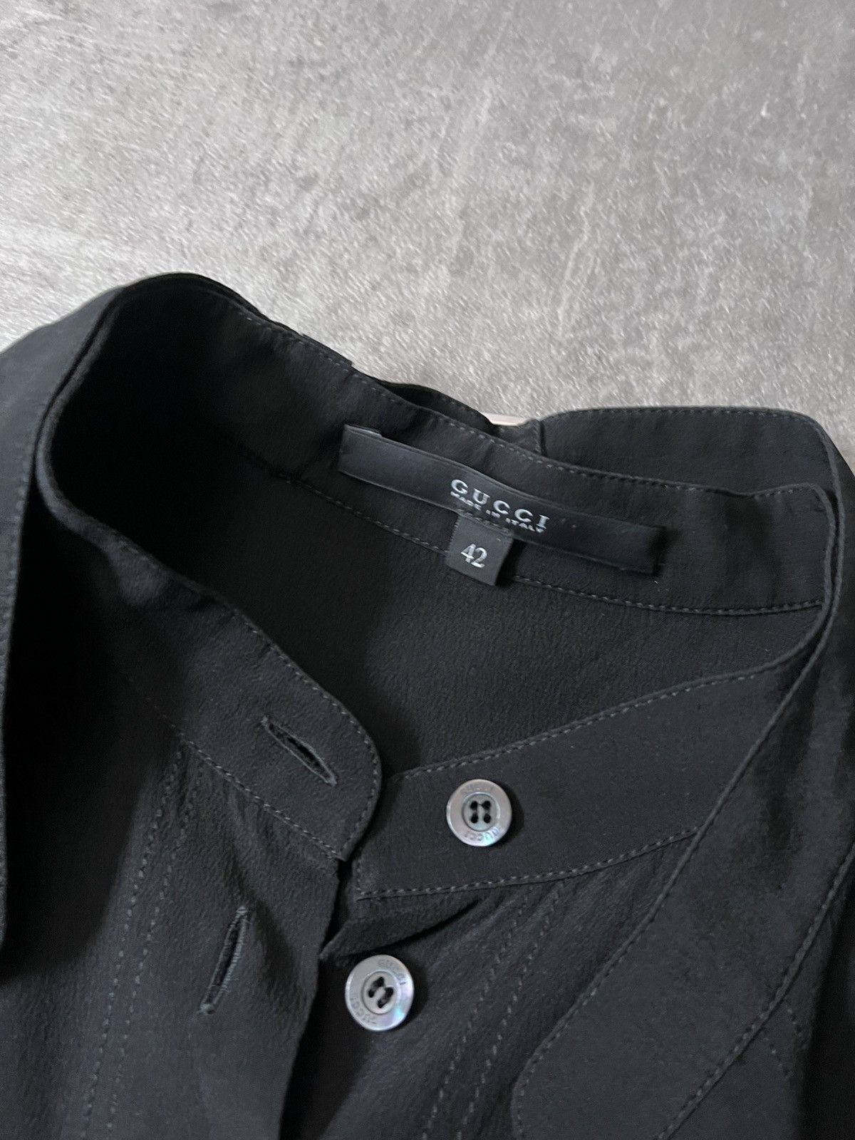 Gucci Gucci double collar silk shirt women black Size M / US 6-8 / IT 42-44 - 5 Thumbnail
