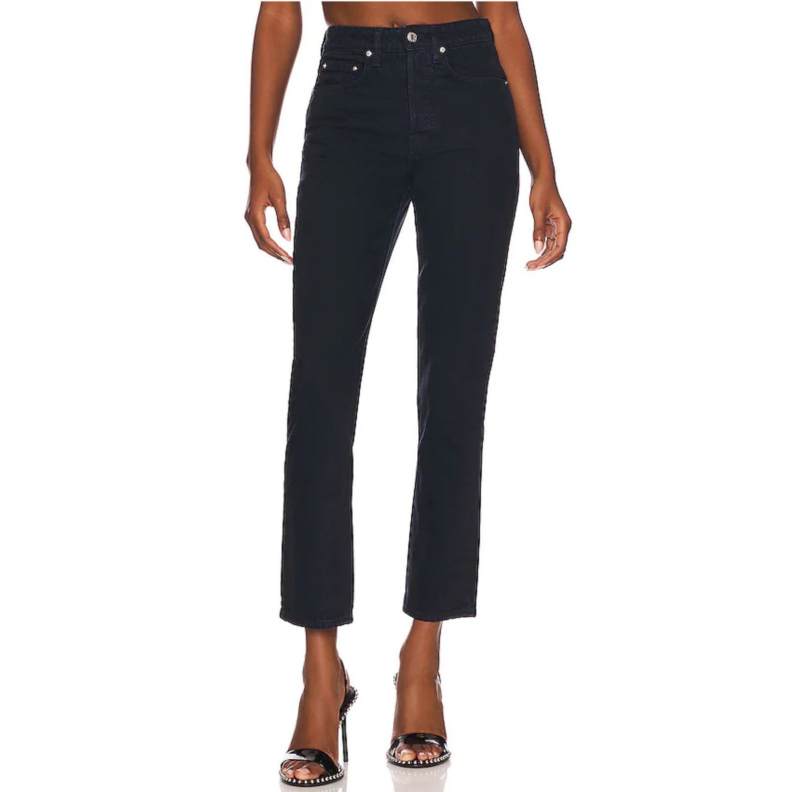GRLFRND GRLFRND Karolina High Rise Straight Crop Black Casual Size 25" / US 0 / IT 36 - 1 Thumbnail
