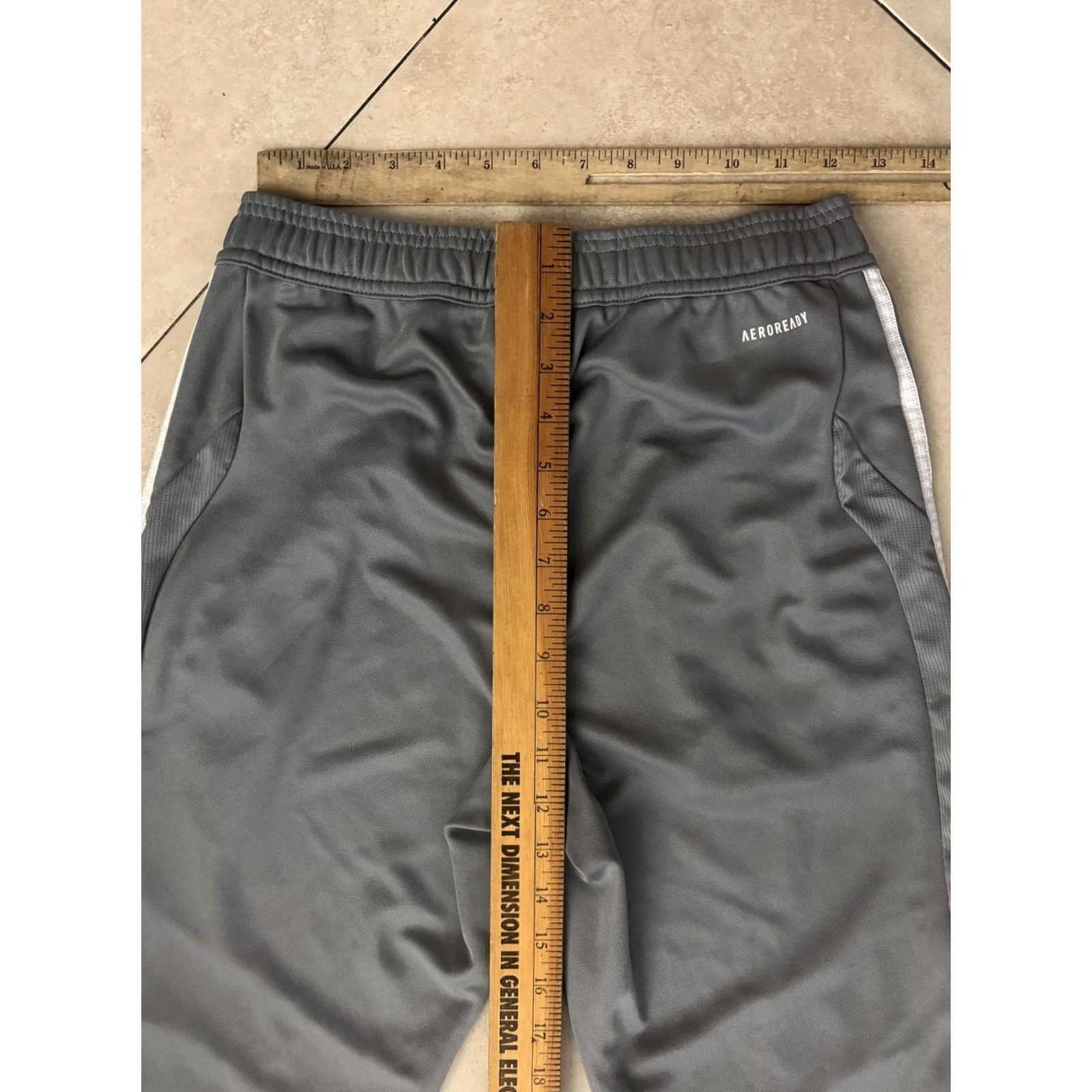 Adidas Adidas Pants Mens Small Gray AEROREADY Track Athletic Tapered Three Stripe Size US 29 - 6 Thumbnail