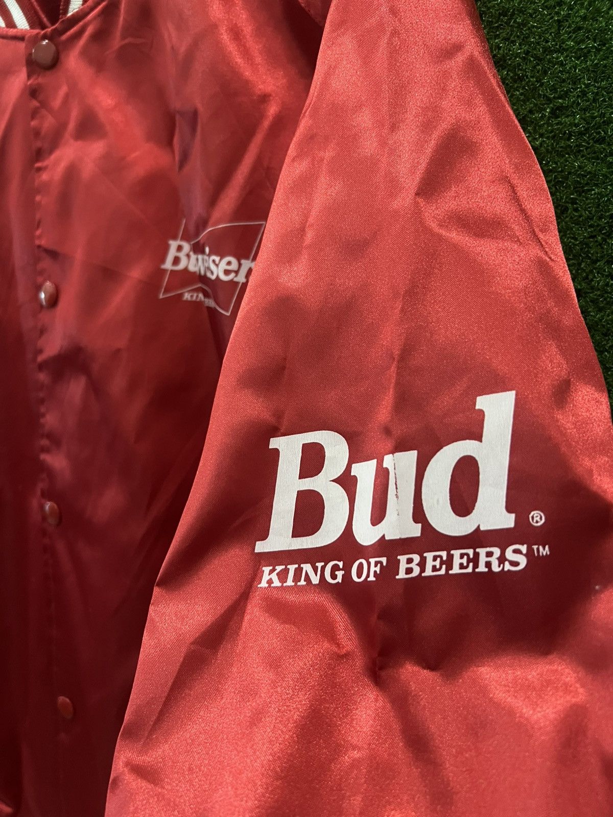 Budweiser × Vintage Vintage Budweiser King Of Beers Light Jacket Button Up Size US L / EU 52-54 / 3 - 3 Thumbnail