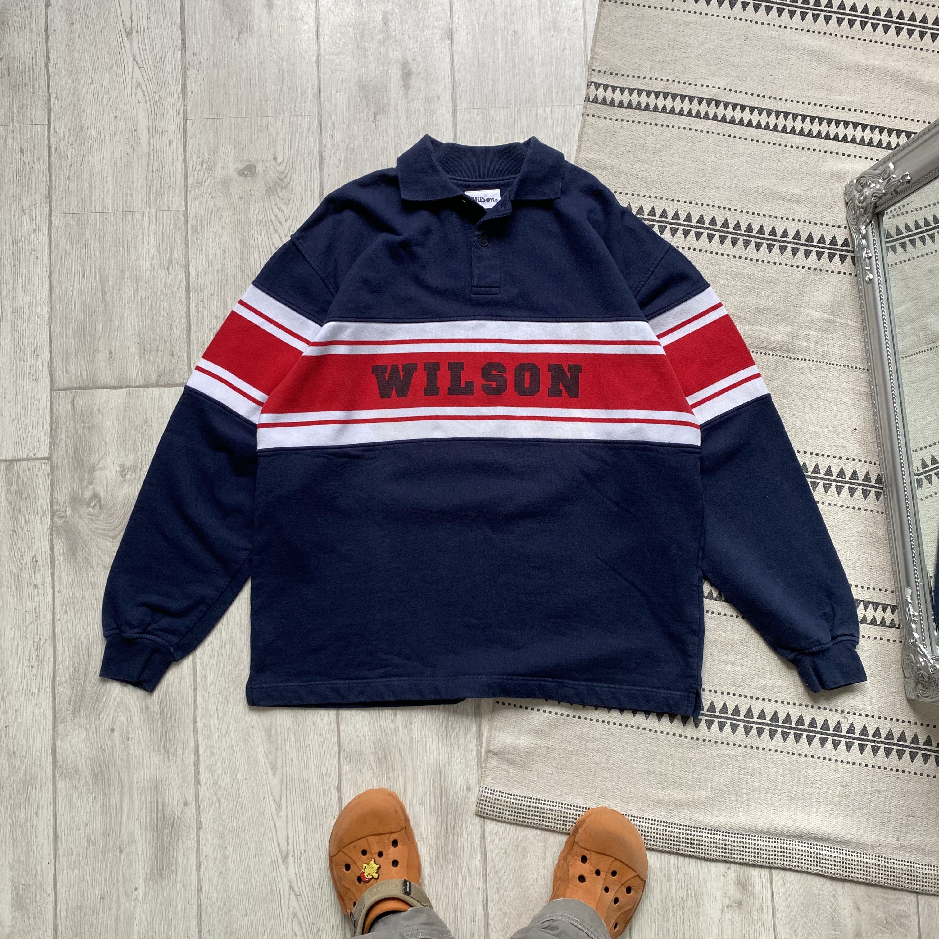 Wilson Vintage 90s USA Wilson Polo Sweatshirt Big logo half sweater Size US XL / EU 56 / 4 - 4 Thumbnail
