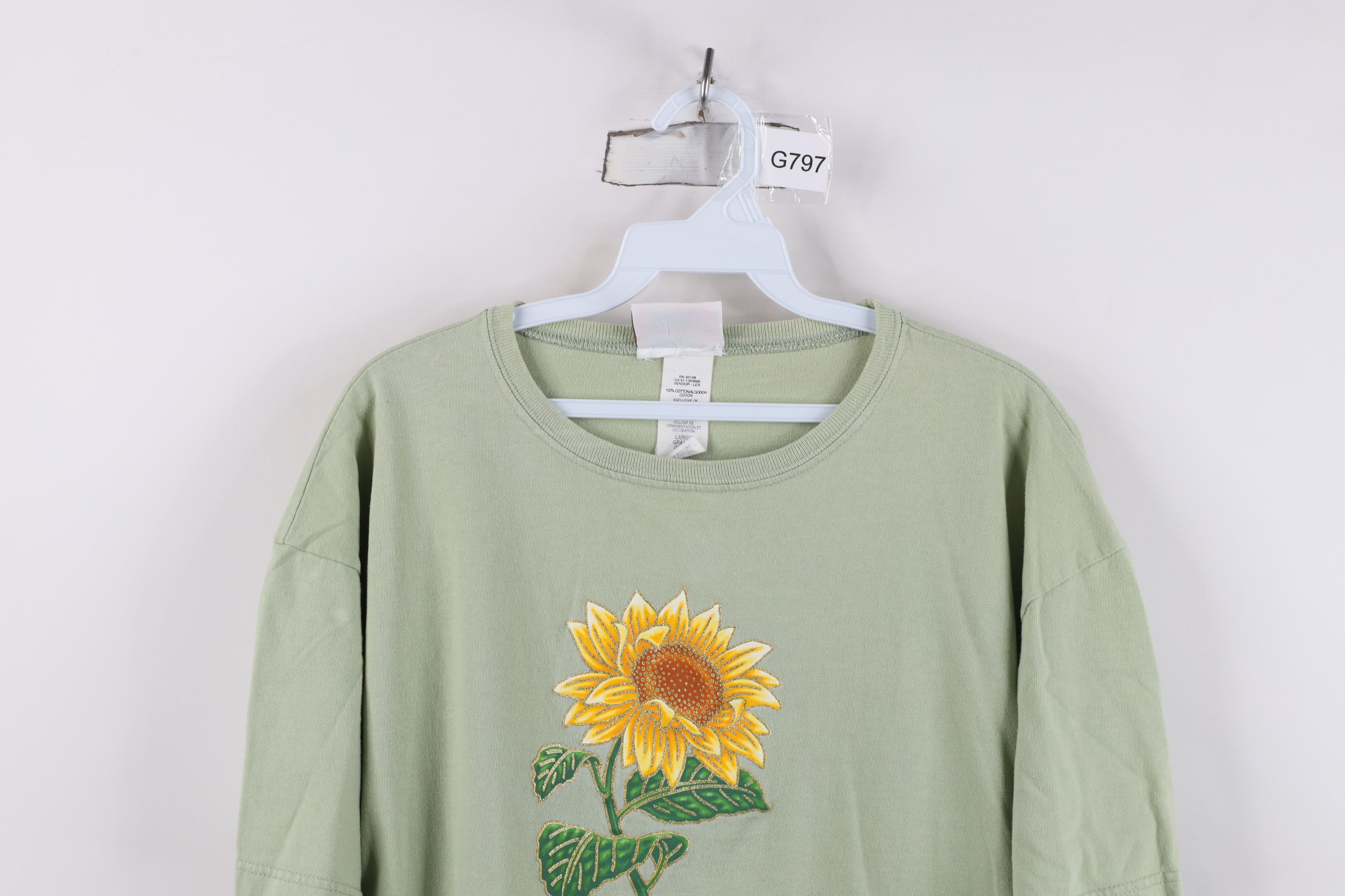Vintage Vintage 90s Streetwear Nature Sunflower T-Shirt Green USA Size US L / EU 52-54 / 3 - 2 Thumbnail
