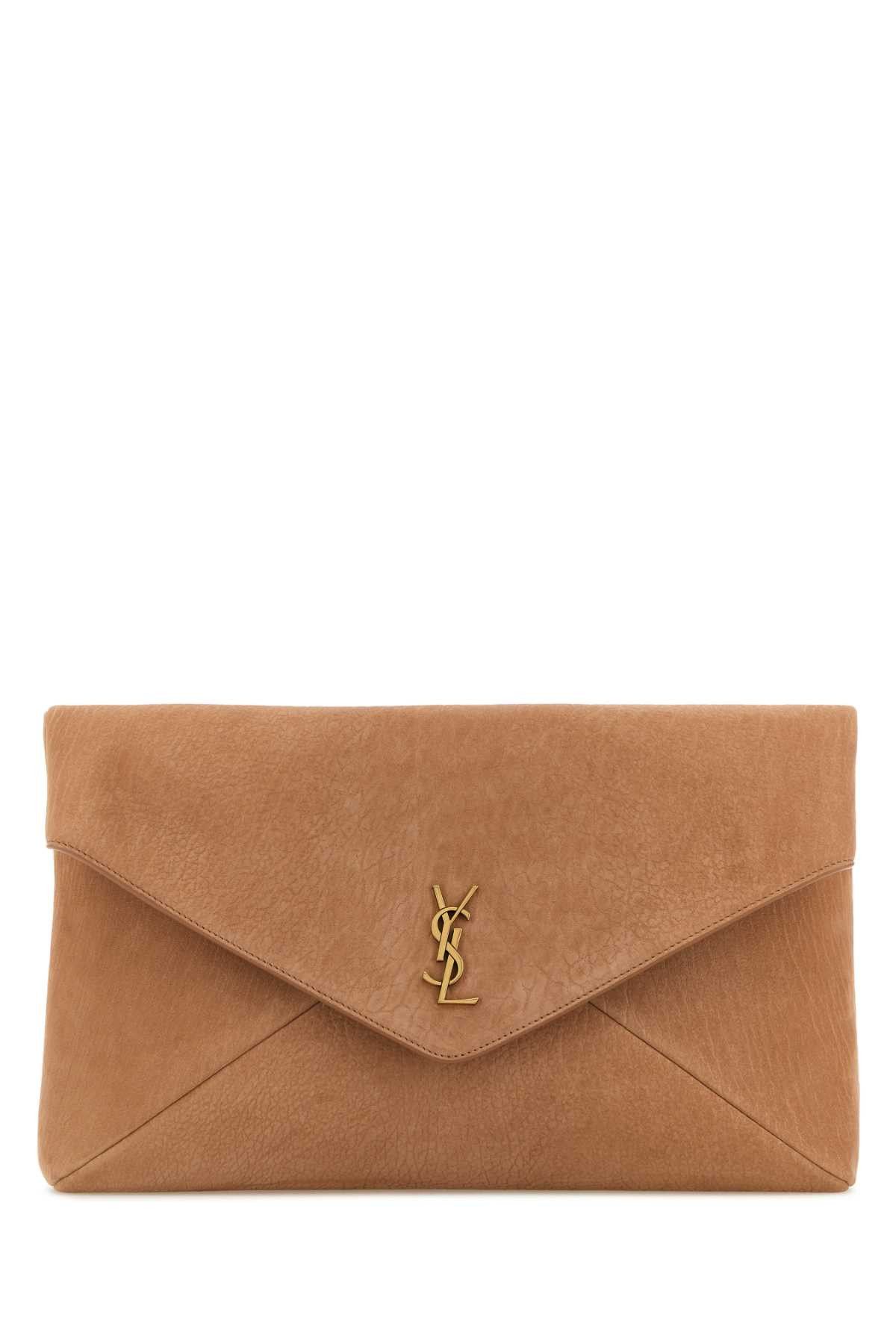 Saint Laurent Paris Antiqued Pink Suede Envelope Clutch Size ONE SIZE - 1 Thumbnail