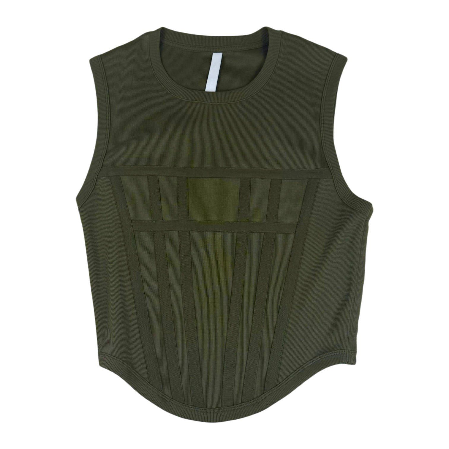 Dion Lee Rib Corset Tank Top Army Green (Fits M-XL Mens)